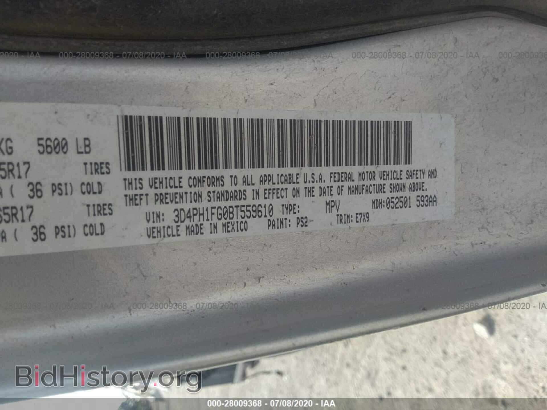 2011 DODGE JOURNEY - VIN: 3D4PH1FG0BT559610 - Фото 9
