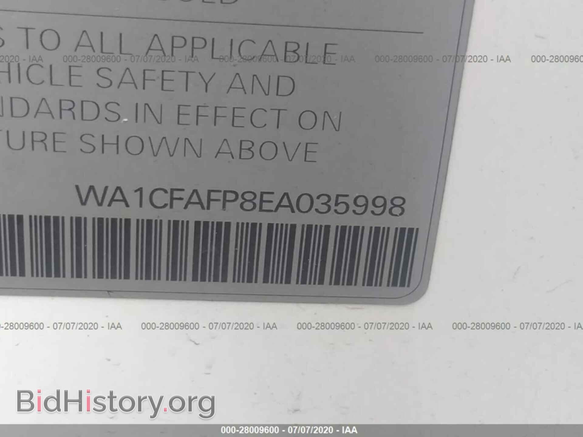 2014 AUDI Q5 - VIN: WA1CFAFP8EA035998 - Фото 9