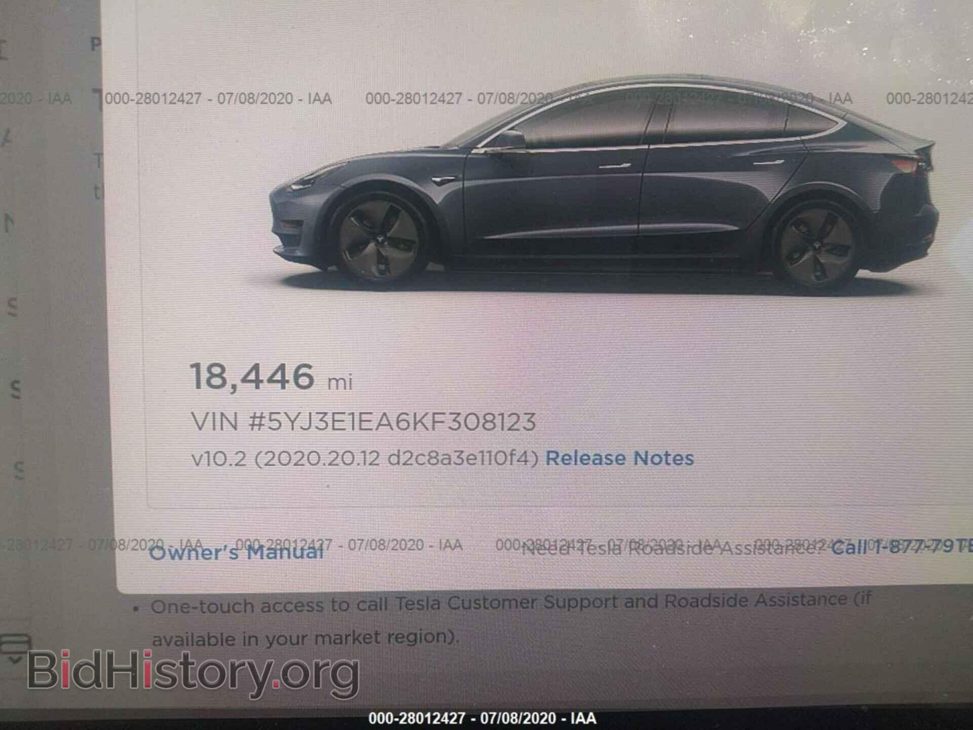 2019 TESLA MODEL 3 - VIN: 5YJ3E1EA6KF308123 - Фото 7