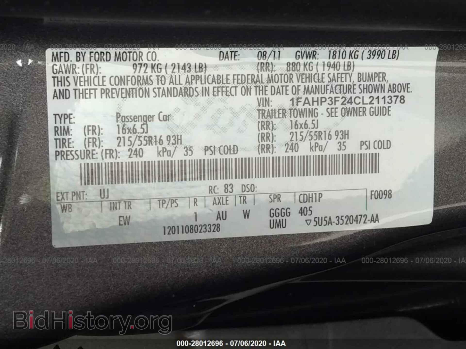 2012 FORD FOCUS - VIN: 1FAHP3F24CL211378 - Фото 9