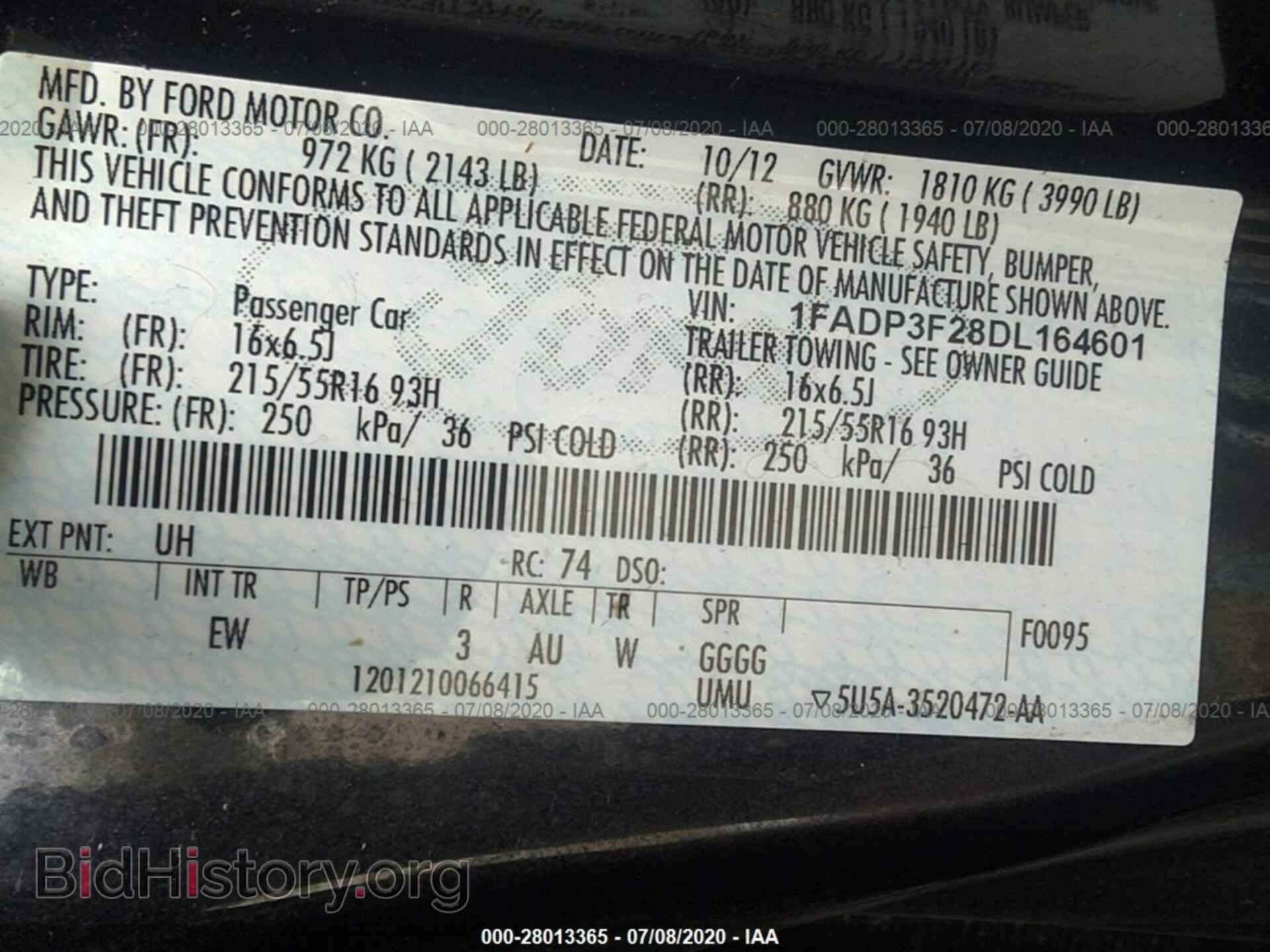 2013 FORD FOCUS - VIN: 1FADP3F28DL164601 - Photo 9