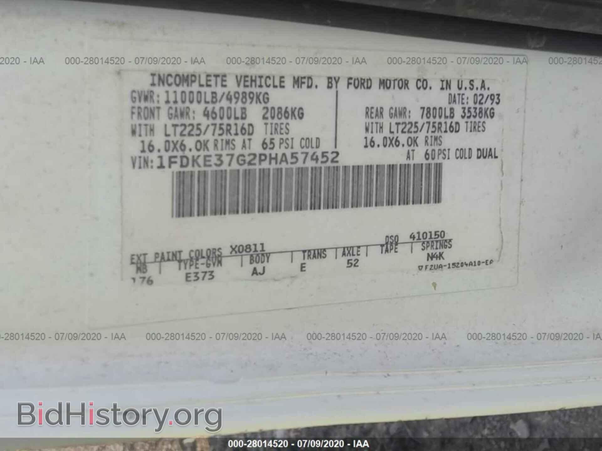 1993 FORD ECONOLINE - VIN: 1FDKE37G2PHA57452 - Фото 9