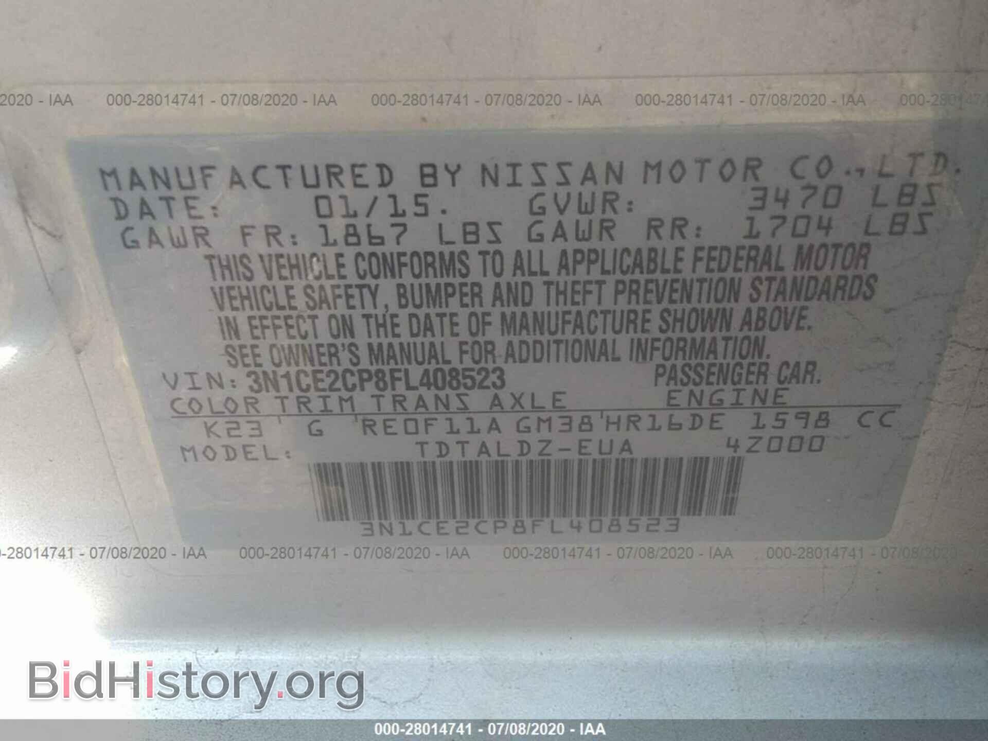 2015 NISSAN VERSA NOTE - VIN: 3N1CE2CP8FL408523 - Фото 9