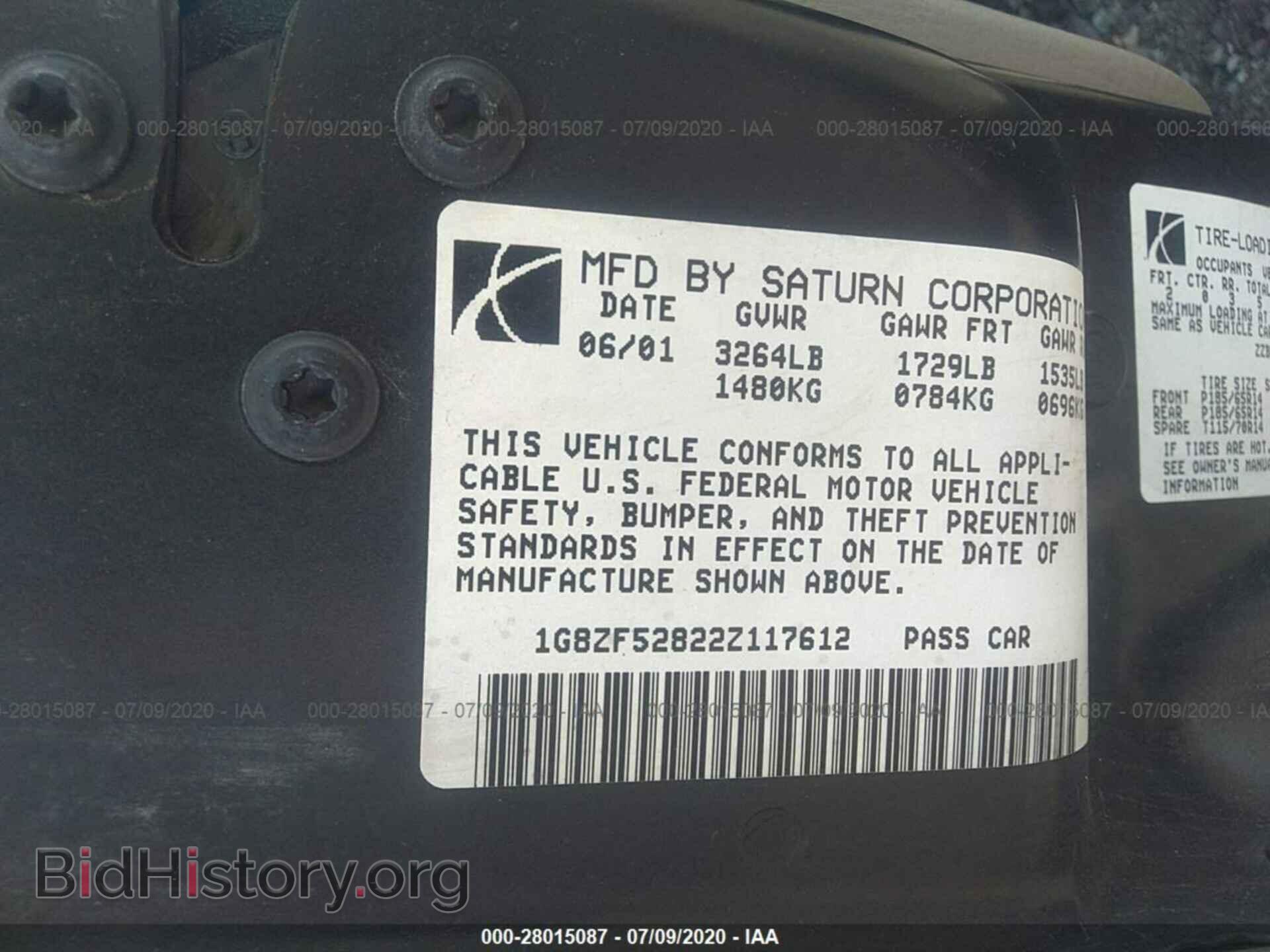 2002 SATURN SL - VIN: 1G8ZF52822Z117612 - Фото 9