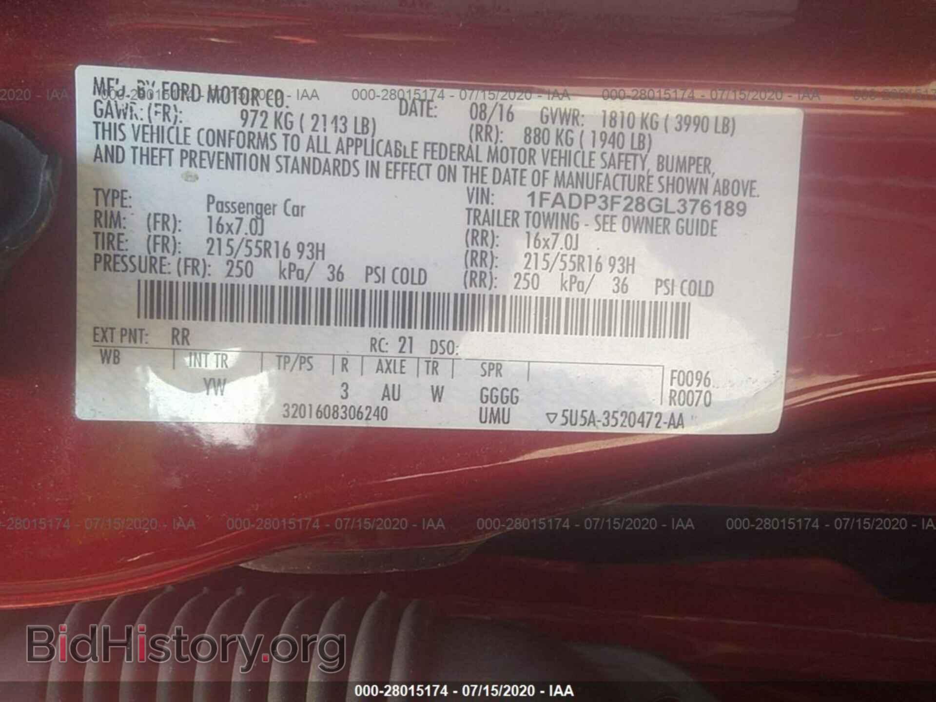 2016 FORD FOCUS - VIN: 1FADP3F28GL376189 - Photo 9