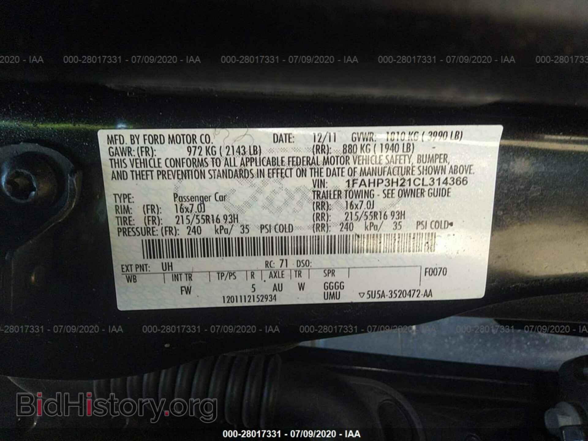 2012 FORD FOCUS - VIN: 1FAHP3H21CL314366 - Photo 9