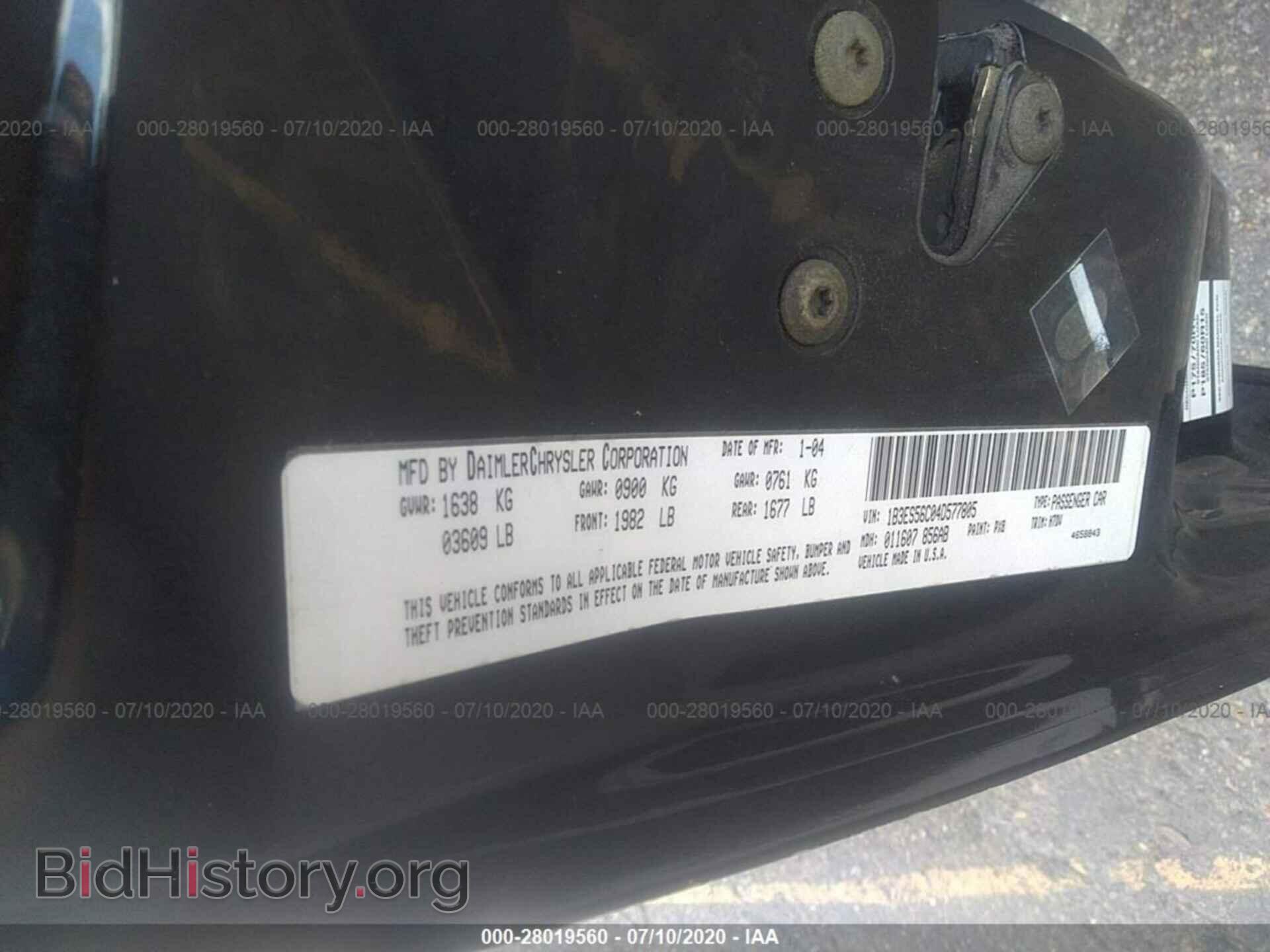 2004 DODGE NEON - VIN: 1B3ES56C04D577805 - Photo 9