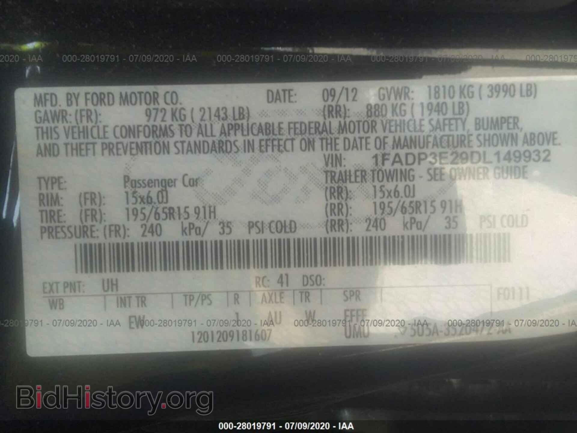 2013 FORD FOCUS - VIN: 1FADP3E29DL149932 - Photo 9