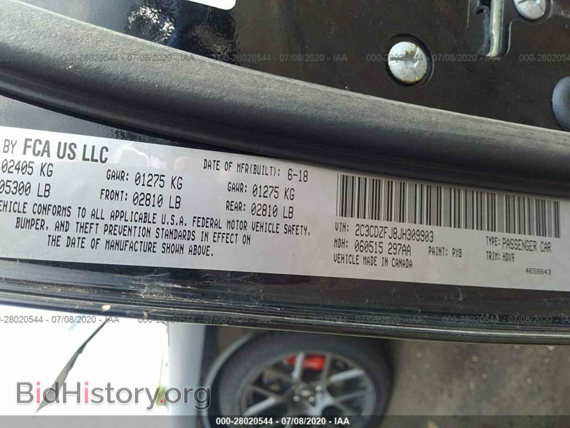 2018 DODGE CHALLENGER - VIN: 2C3CDZFJ8JH309903 - Photo 9