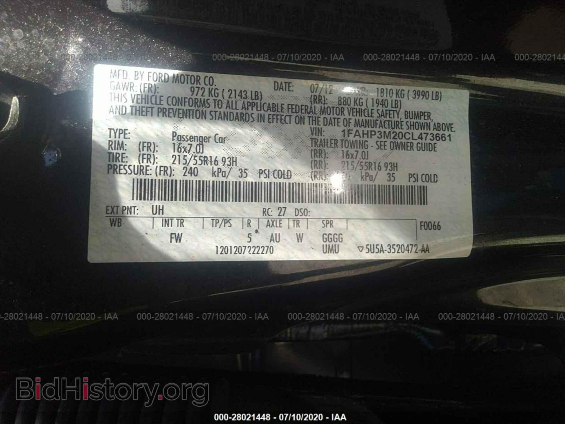 2012 FORD FOCUS - VIN: 1FAHP3M20CL473661 - Фото 9
