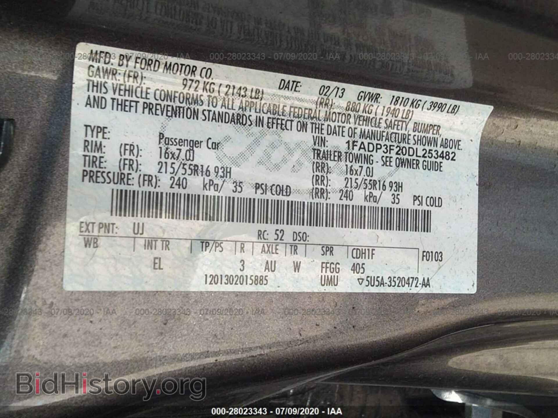 2013 FORD FOCUS - VIN: 1FADP3F20DL253482 - Фото 9