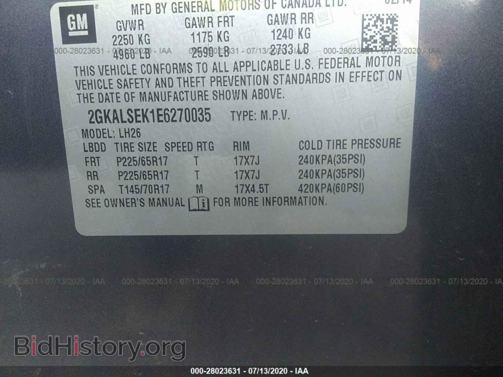 2014 GMC TERRAIN - VIN: 2GKALSEK1E6270035 - Photo 9