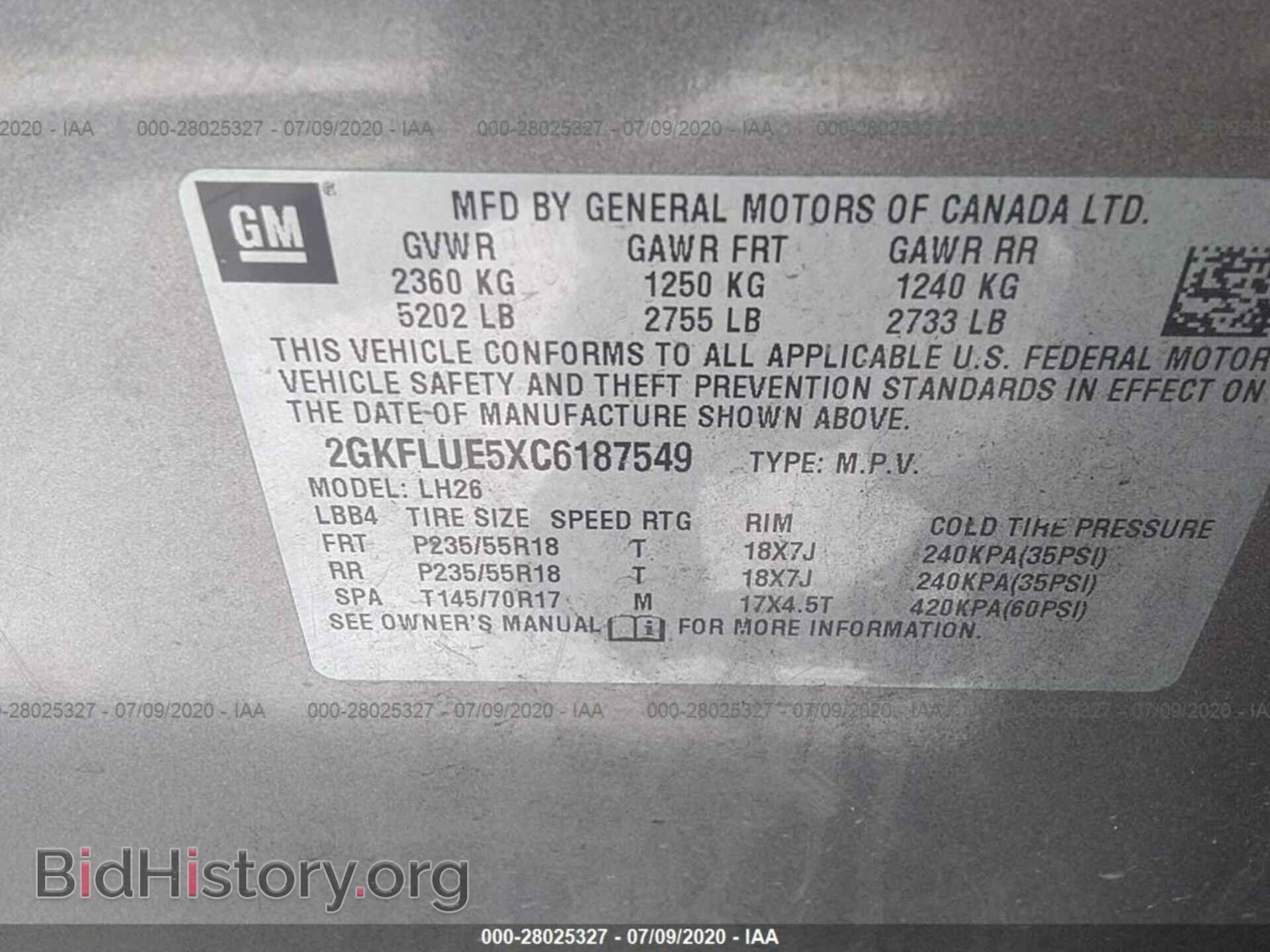 2012 GMC TERRAIN - VIN: 2GKFLUE5XC6187549 - Photo 9
