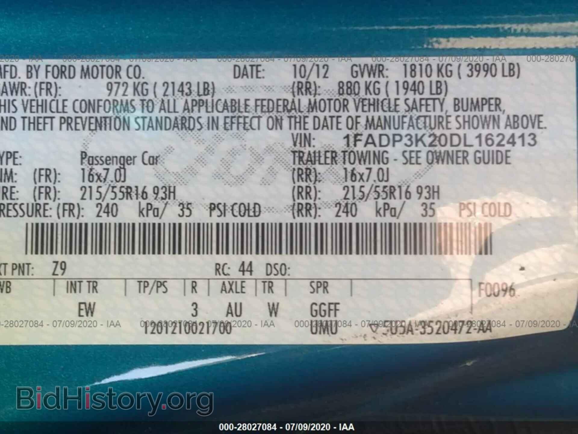 2013 FORD FOCUS - VIN: 1FADP3K20DL162413 - Photo 9