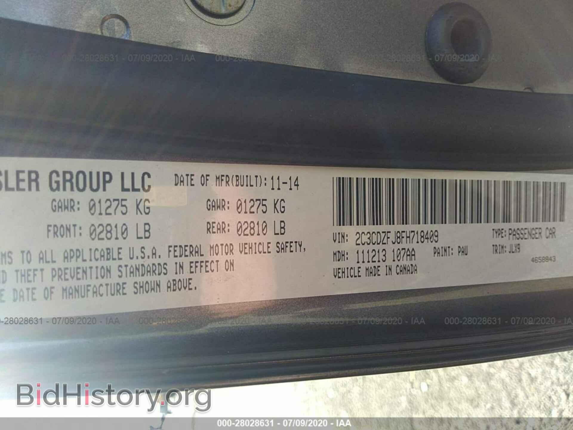 2015 DODGE CHALLENGER - VIN: 2C3CDZFJ8FH718409 - Photo 9