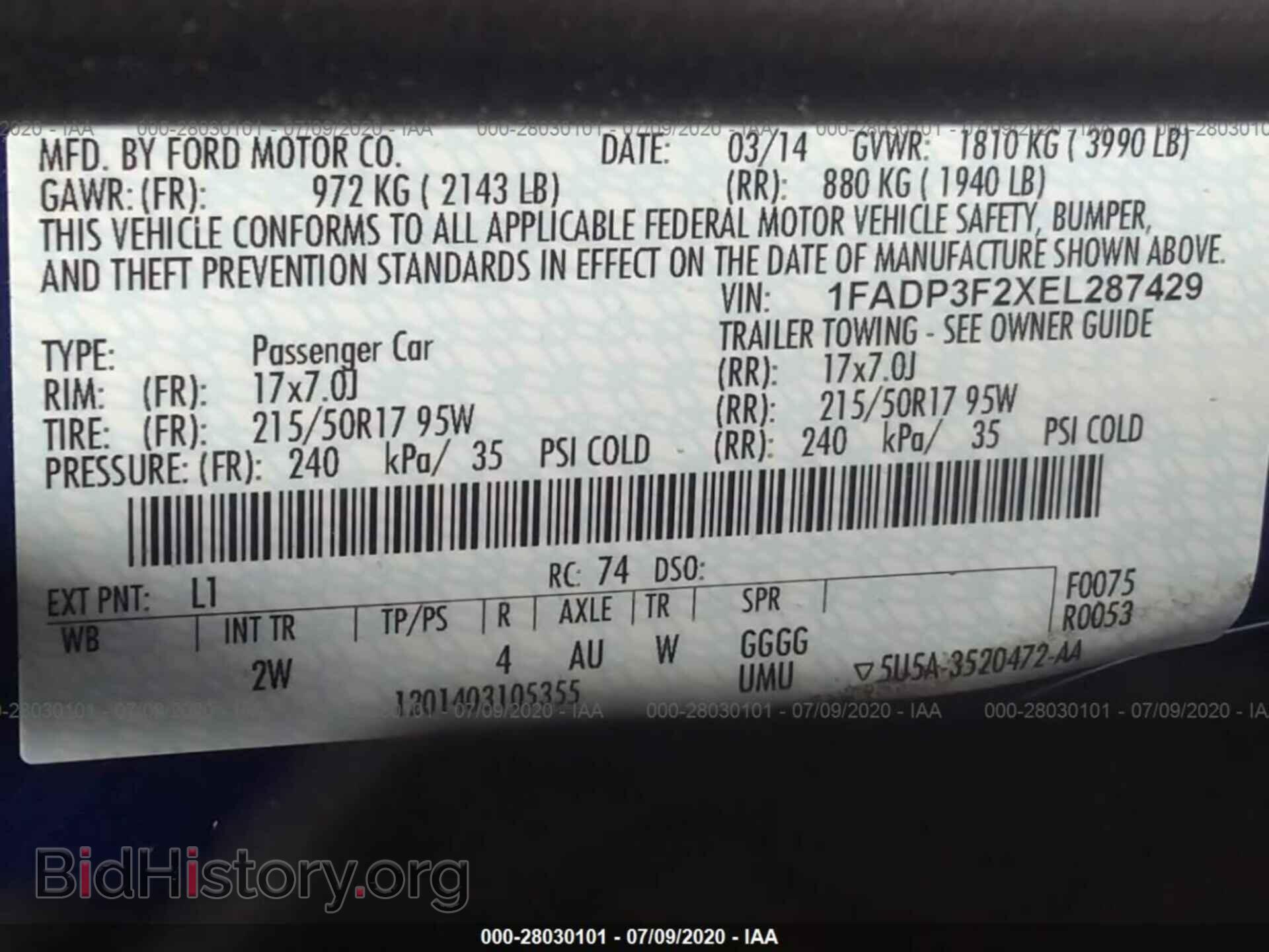 2014 FORD FOCUS - VIN: 1FADP3F2XEL287429 - Фото 9