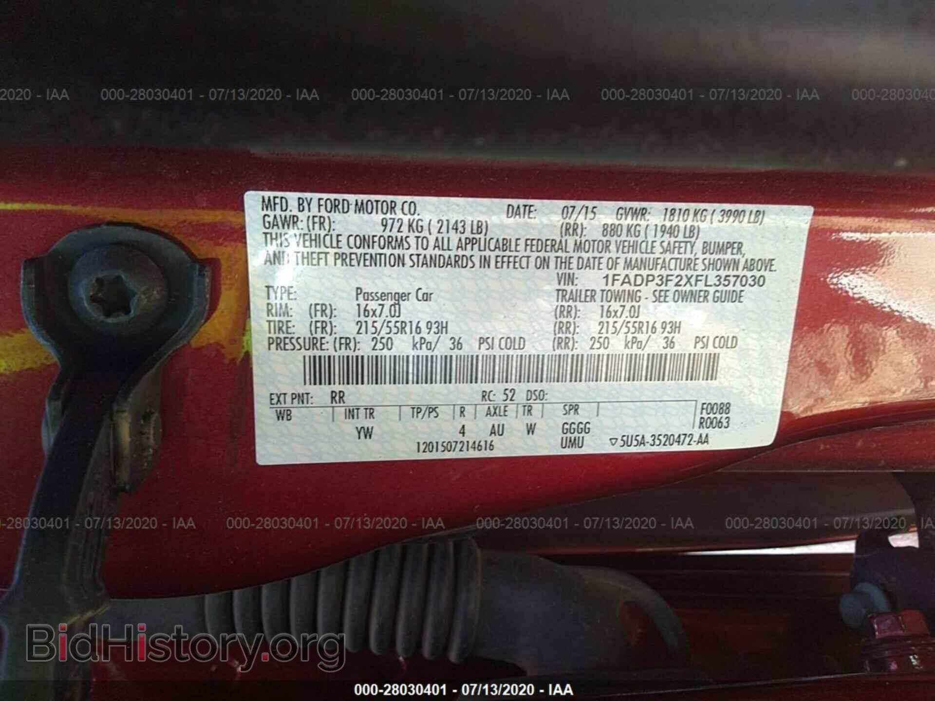 2015 FORD FOCUS - VIN: 1FADP3F2XFL357030 - Photo 9