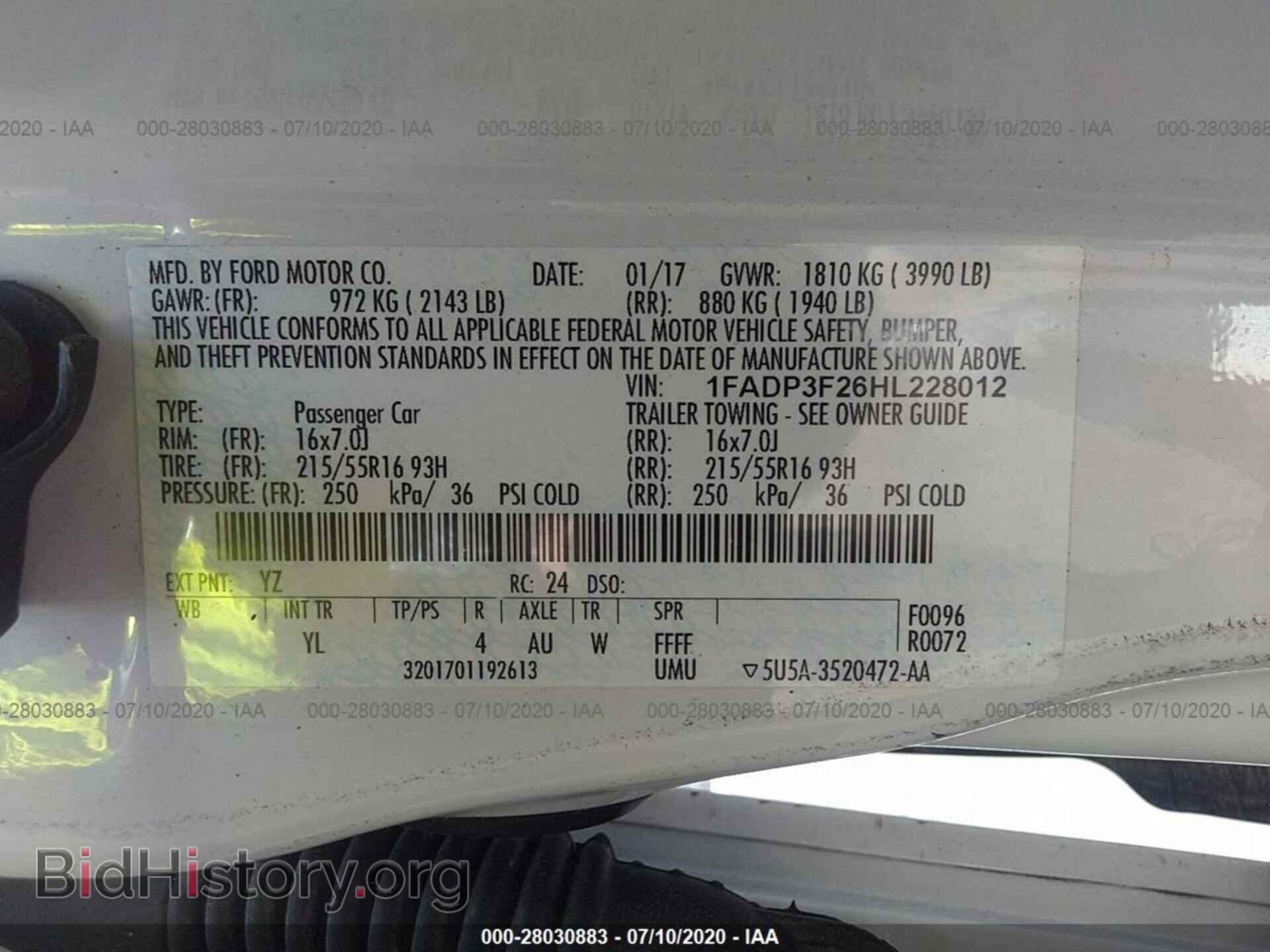 2017 FORD FOCUS - VIN: 1FADP3F26HL228012 - Photo 9