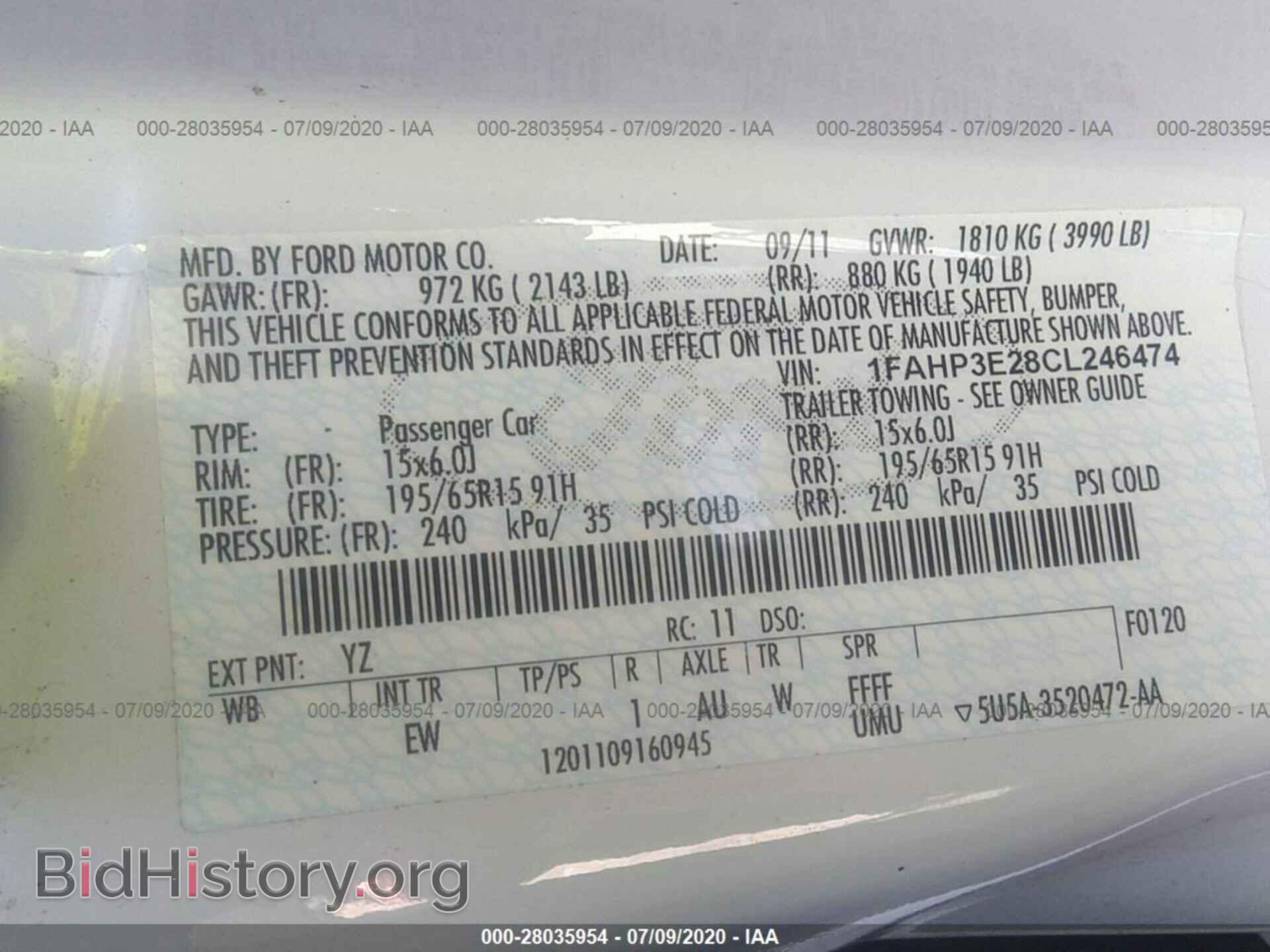 2012 FORD FOCUS - VIN: 1FAHP3E28CL246474 - Photo 9