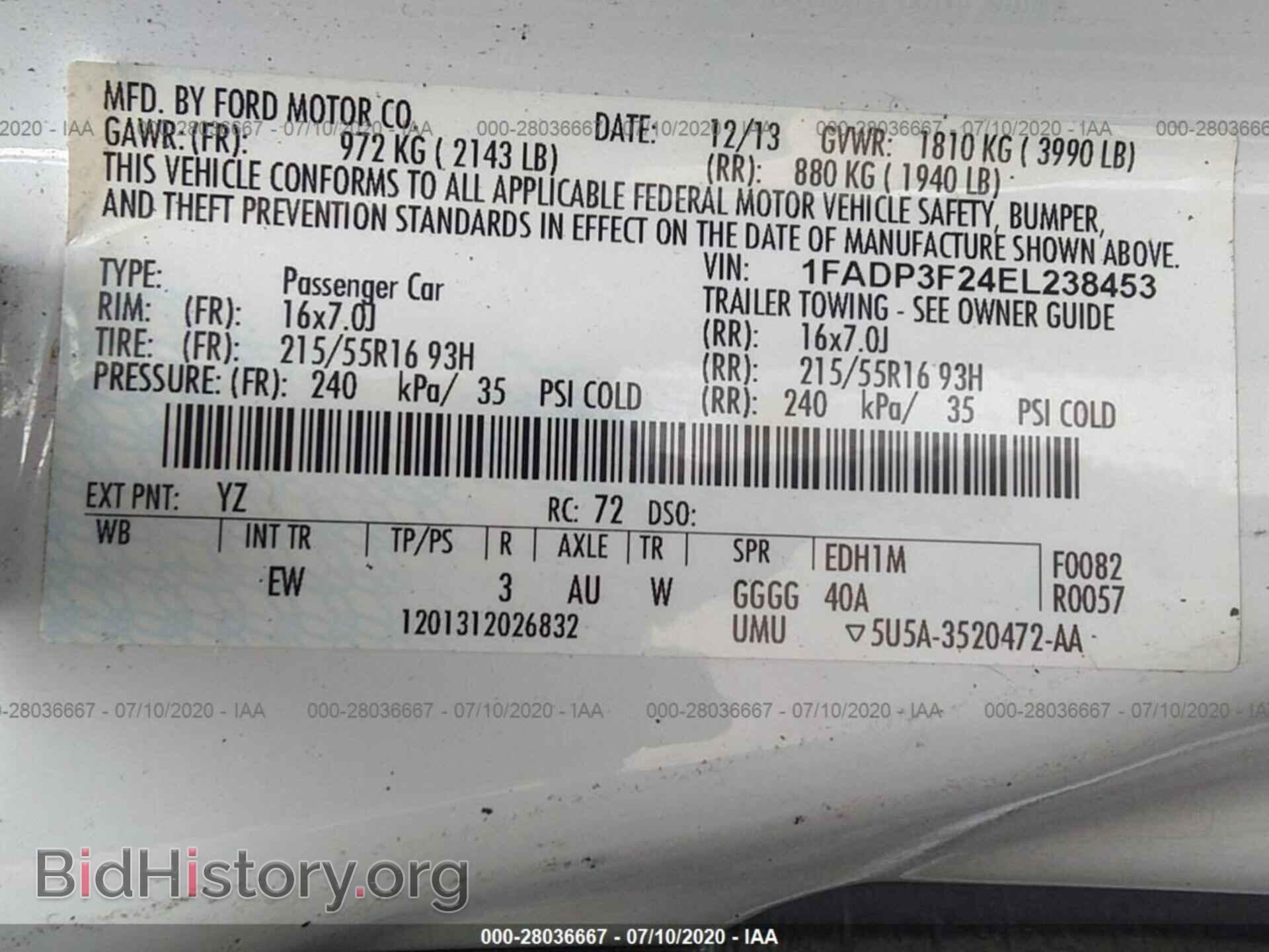 2014 FORD FOCUS - VIN: 1FADP3F24EL238453 - Фото 9