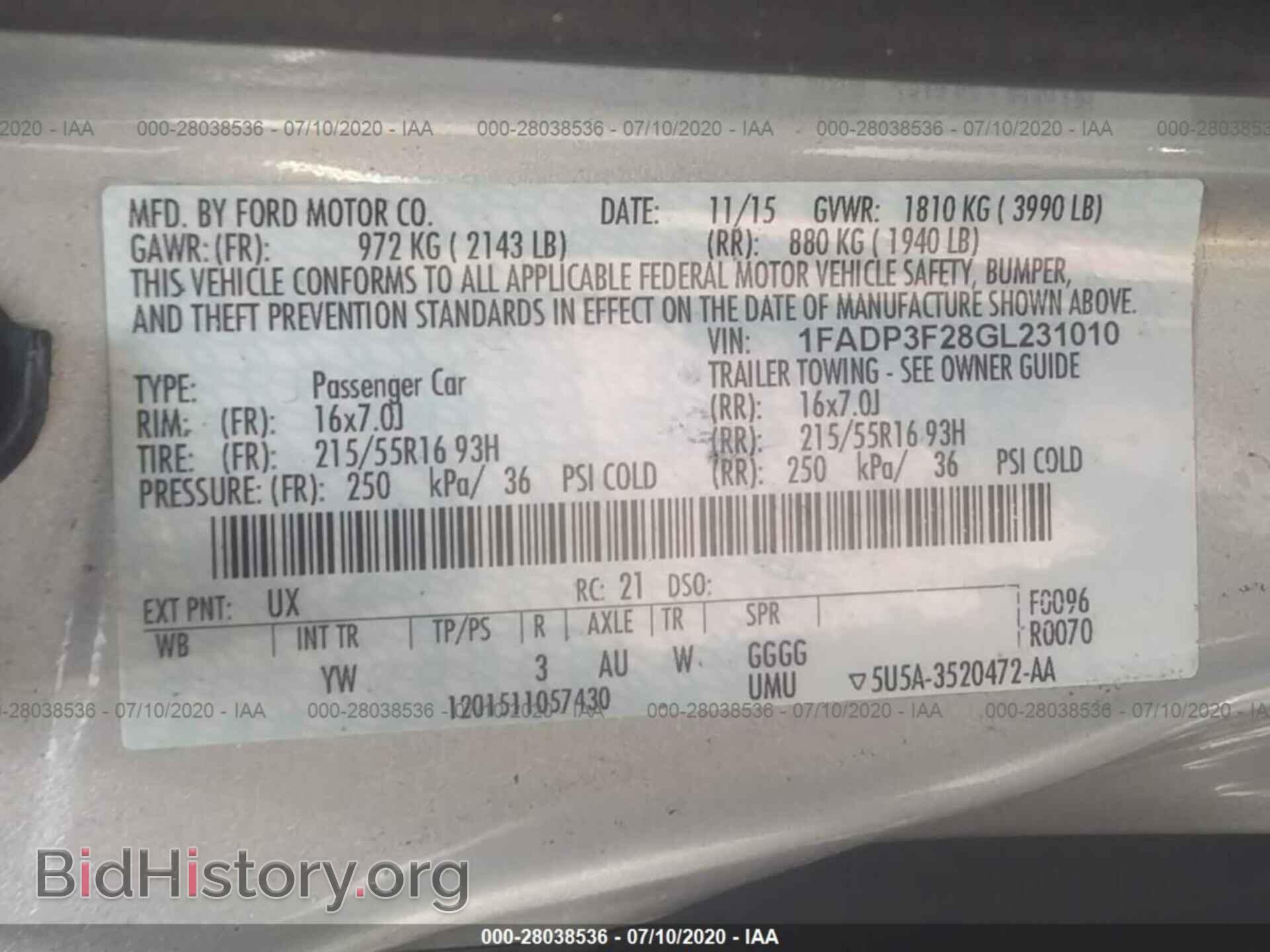 2016 FORD FOCUS - VIN: 1FADP3F28GL231010 - Photo 9