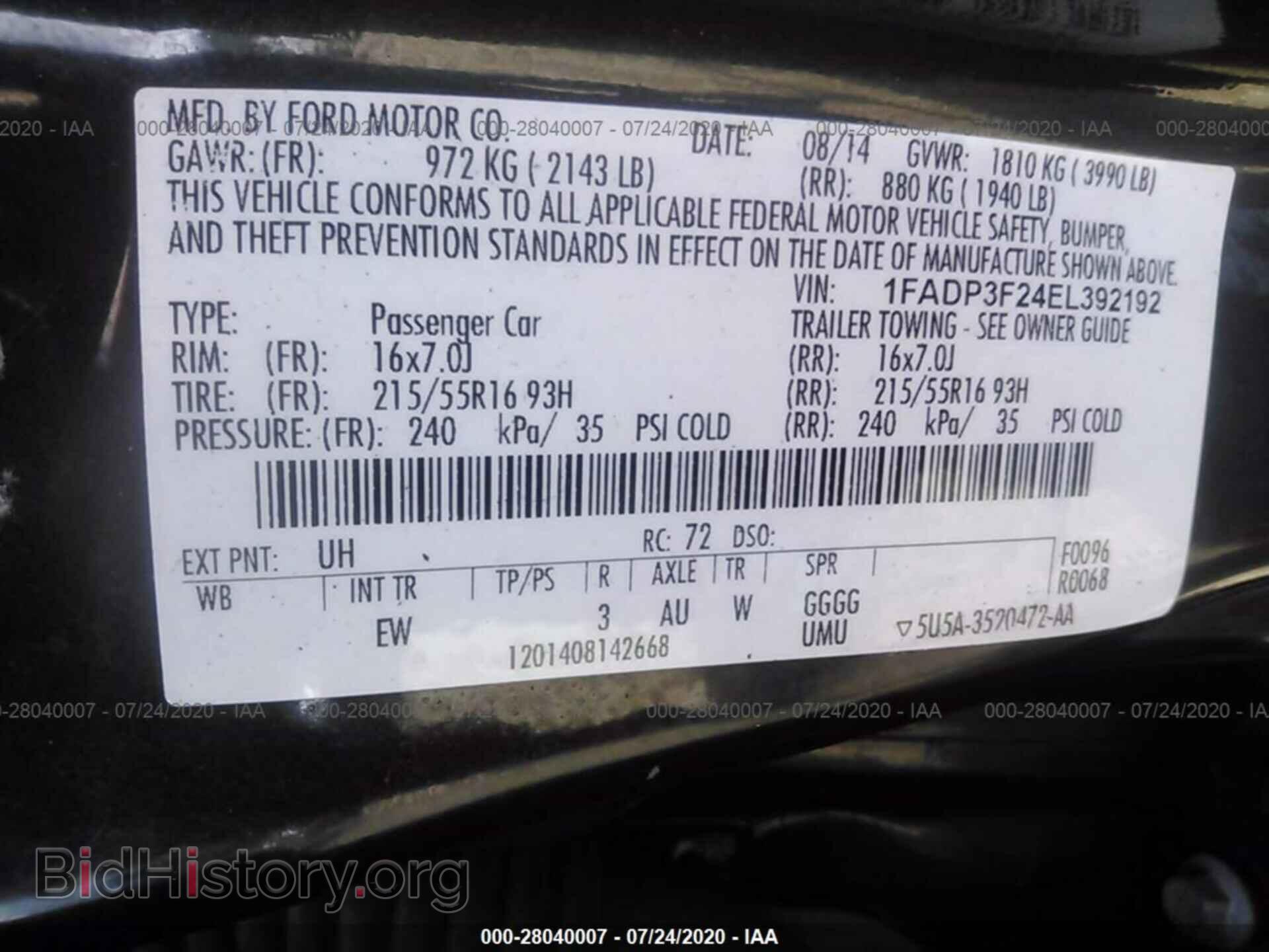2014 FORD FOCUS - VIN: 1FADP3F24EL392192 - Photo 9