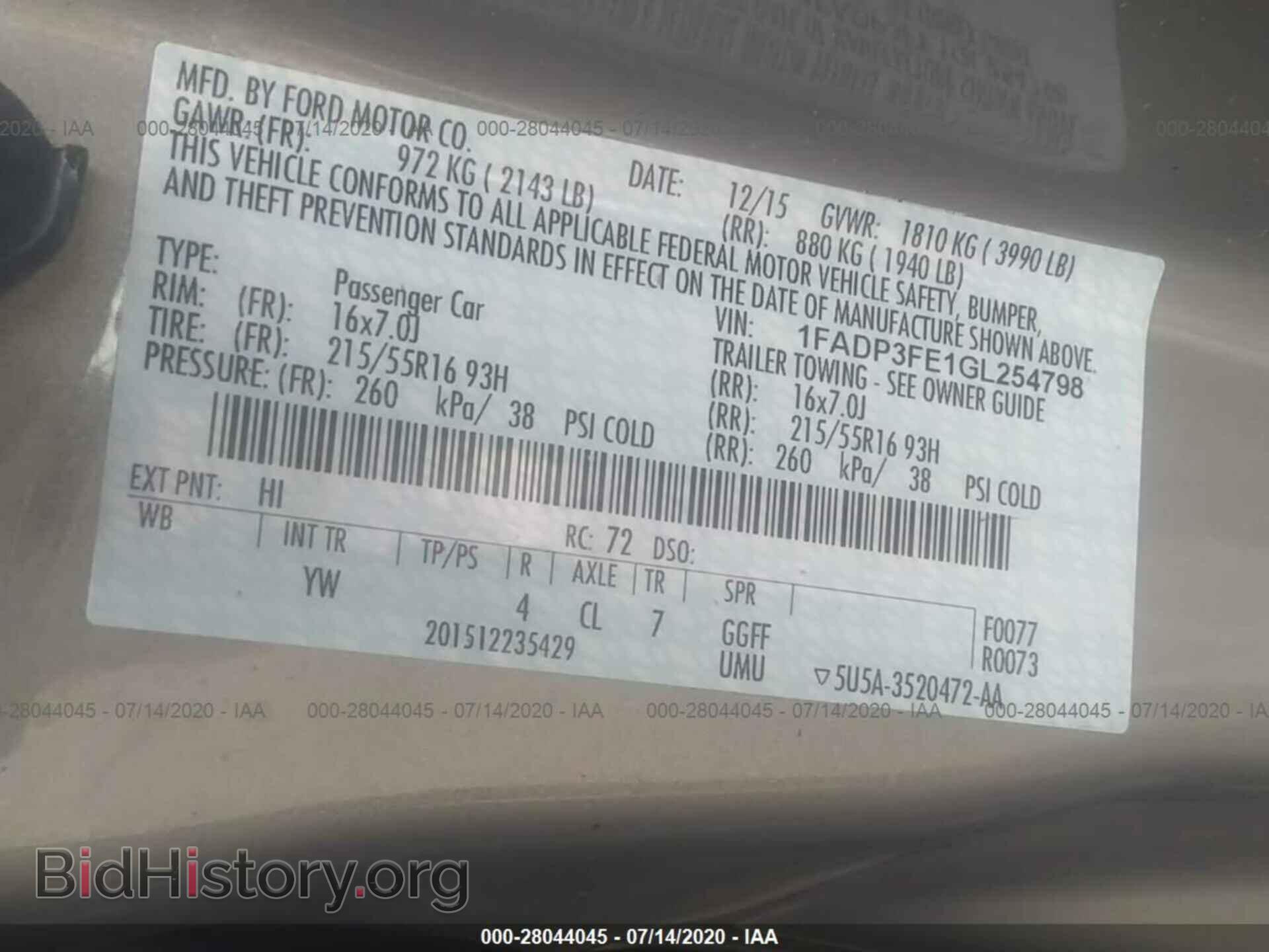 2016 FORD FOCUS - VIN: 1FADP3FE1GL254798 - Photo 9