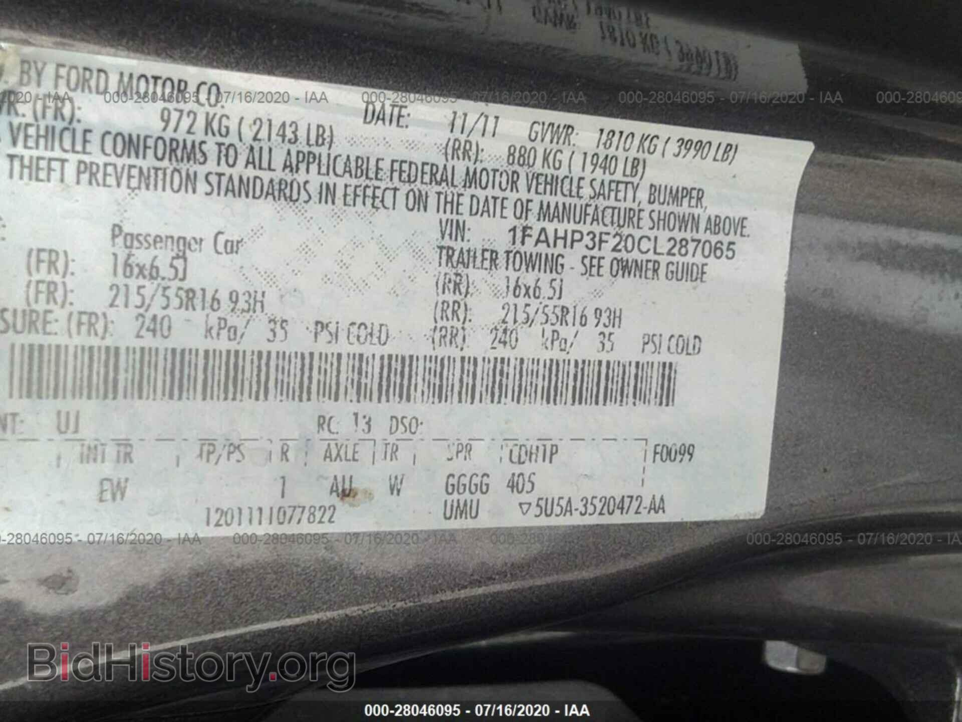 2012 FORD FOCUS - VIN: 1FAHP3F20CL287065 - Фото 9