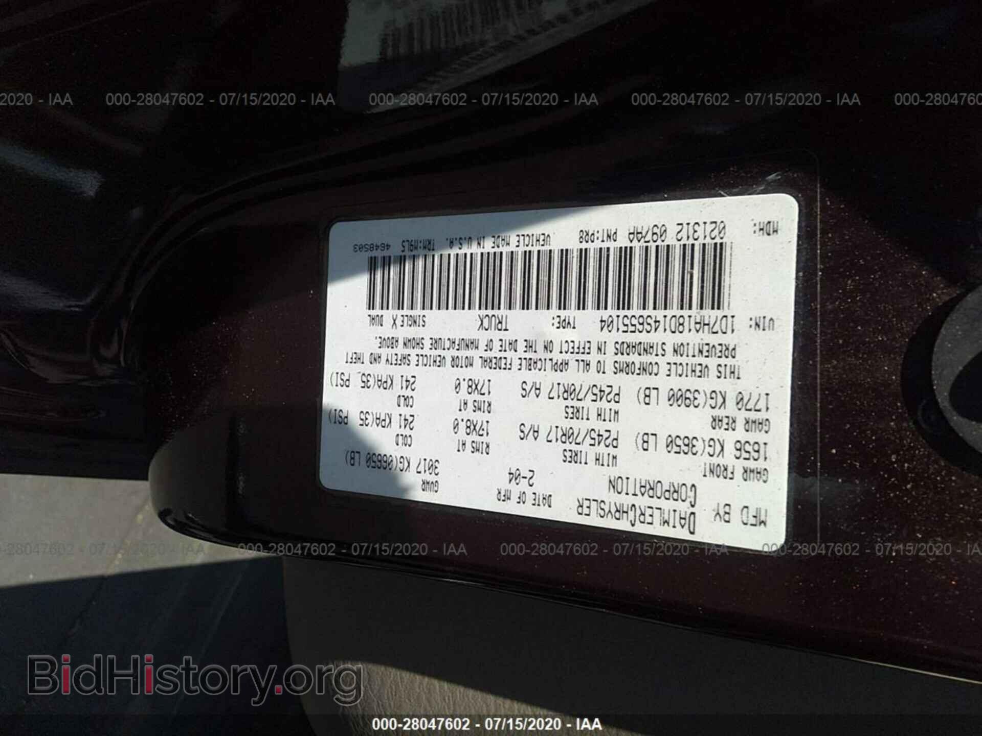 2004 DODGE RAM 1500 - VIN: 1D7HA18D14S655104 - Фото 9