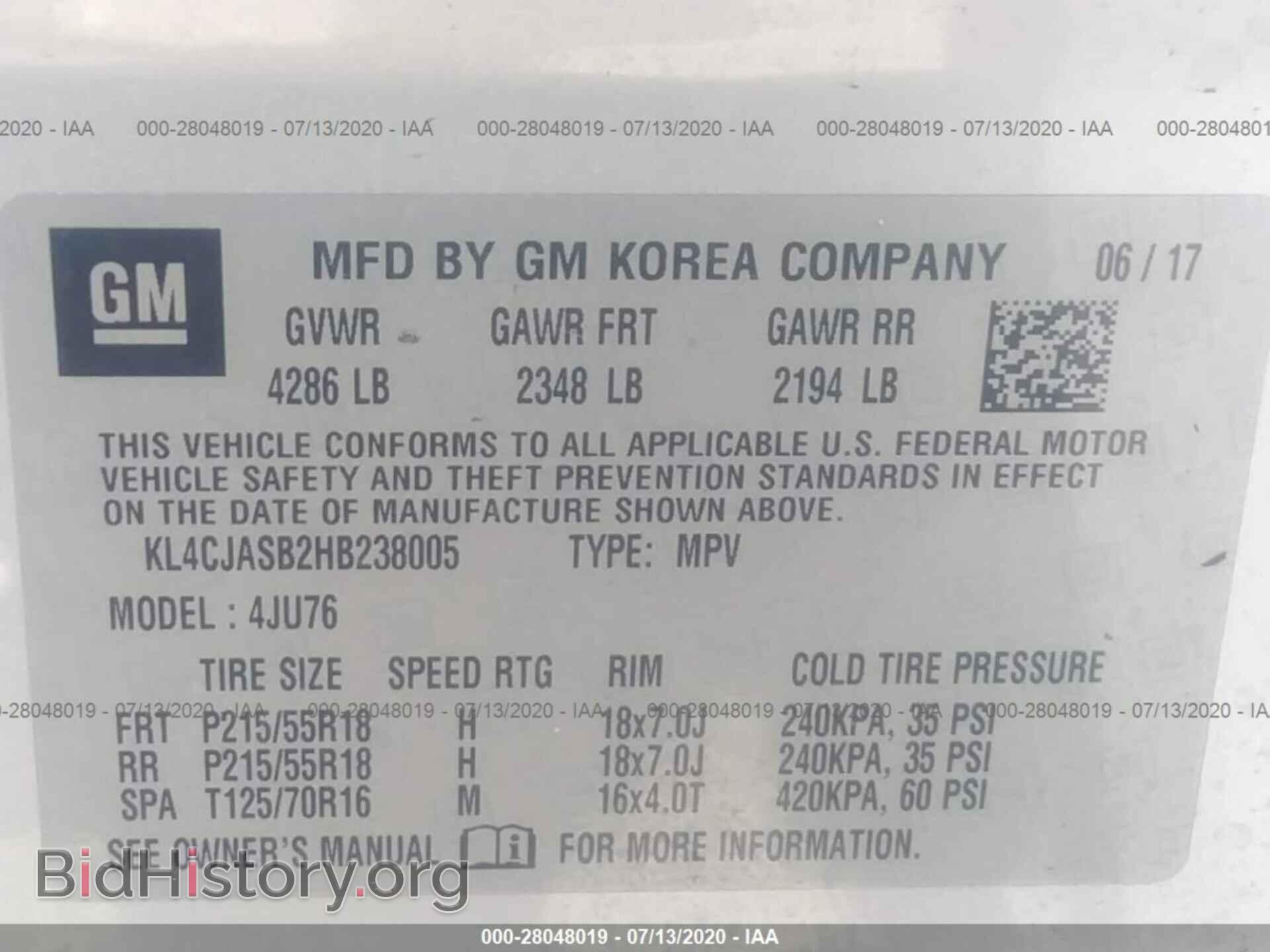 2017 BUICK ENCORE - VIN: KL4CJASB2HB238005 - Photo 9