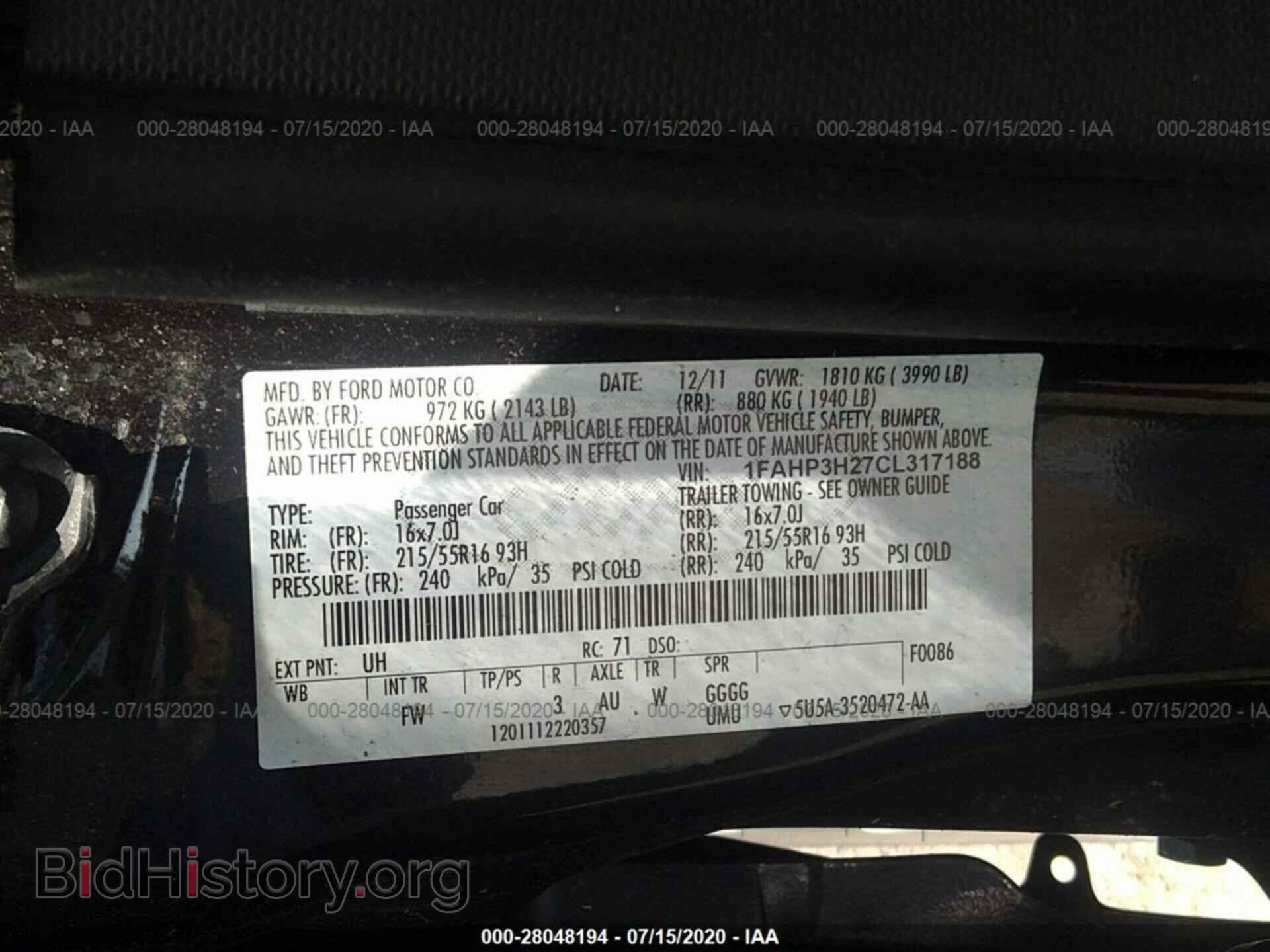 2012 FORD FOCUS - VIN: 1FAHP3H27CL317188 - Photo 9