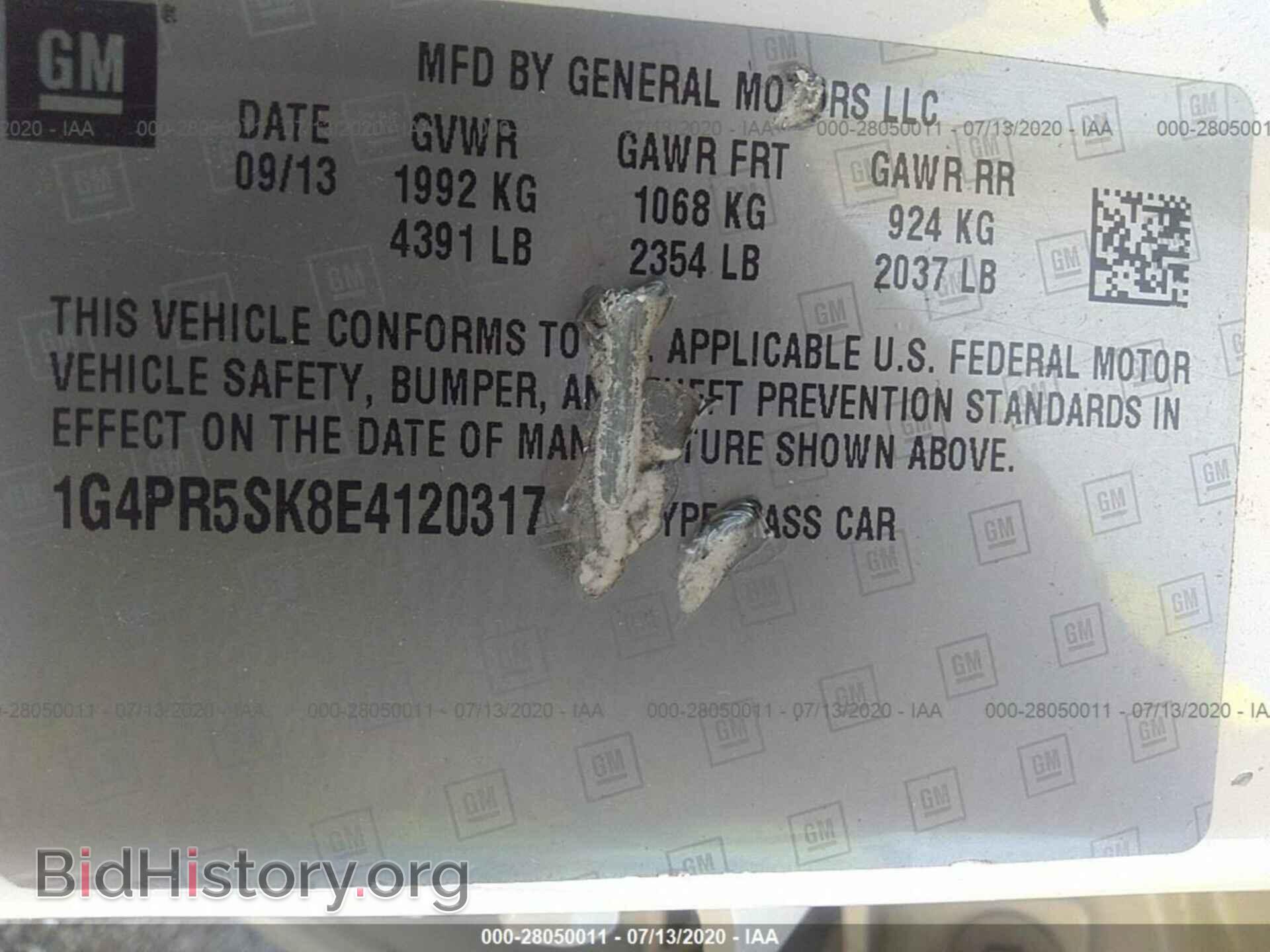 2014 BUICK VERANO - VIN: 1G4PR5SK8E4120317 - Фото 9