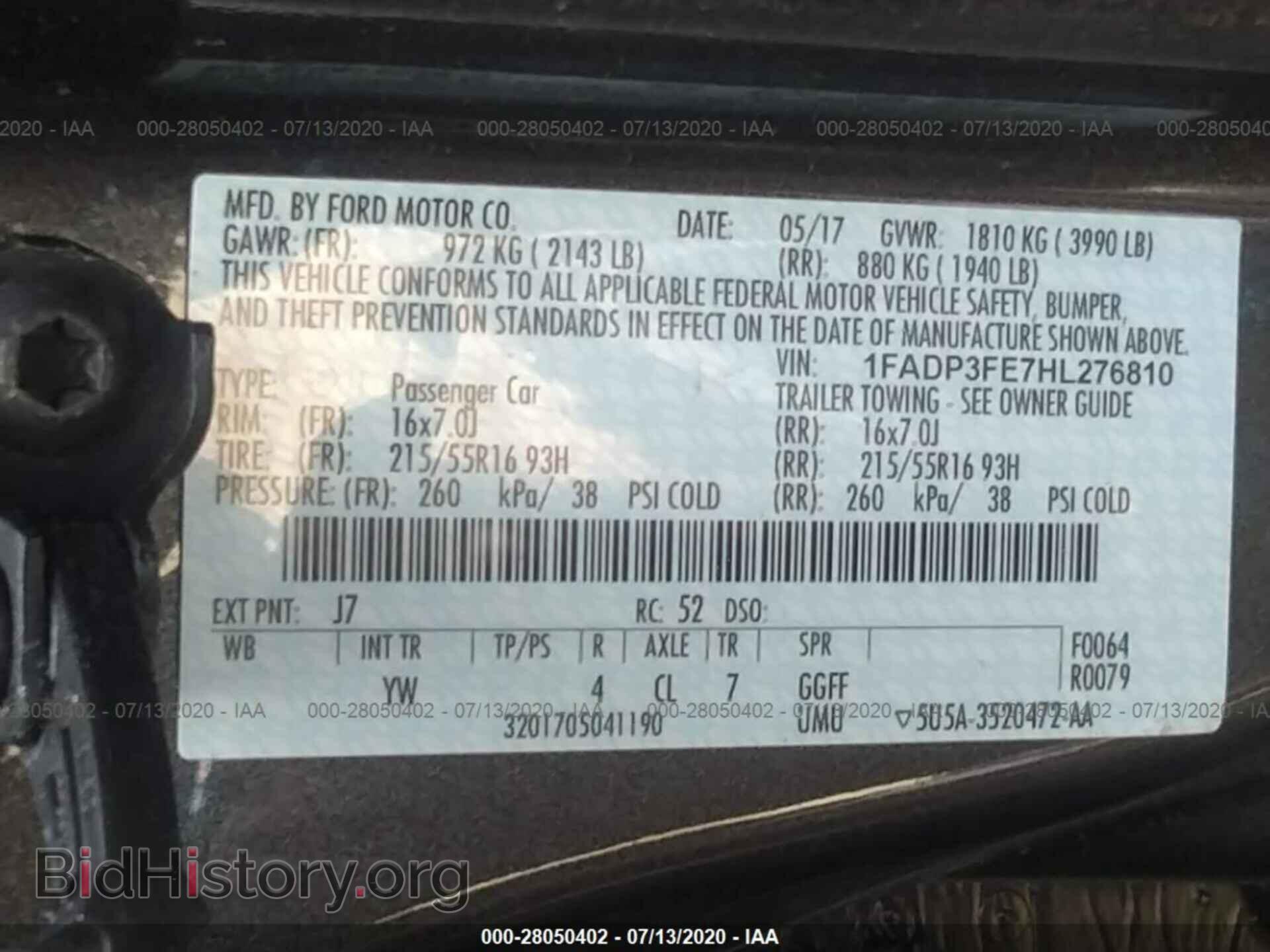 2017 FORD FOCUS - VIN: 1FADP3FE7HL276810 - Фото 9