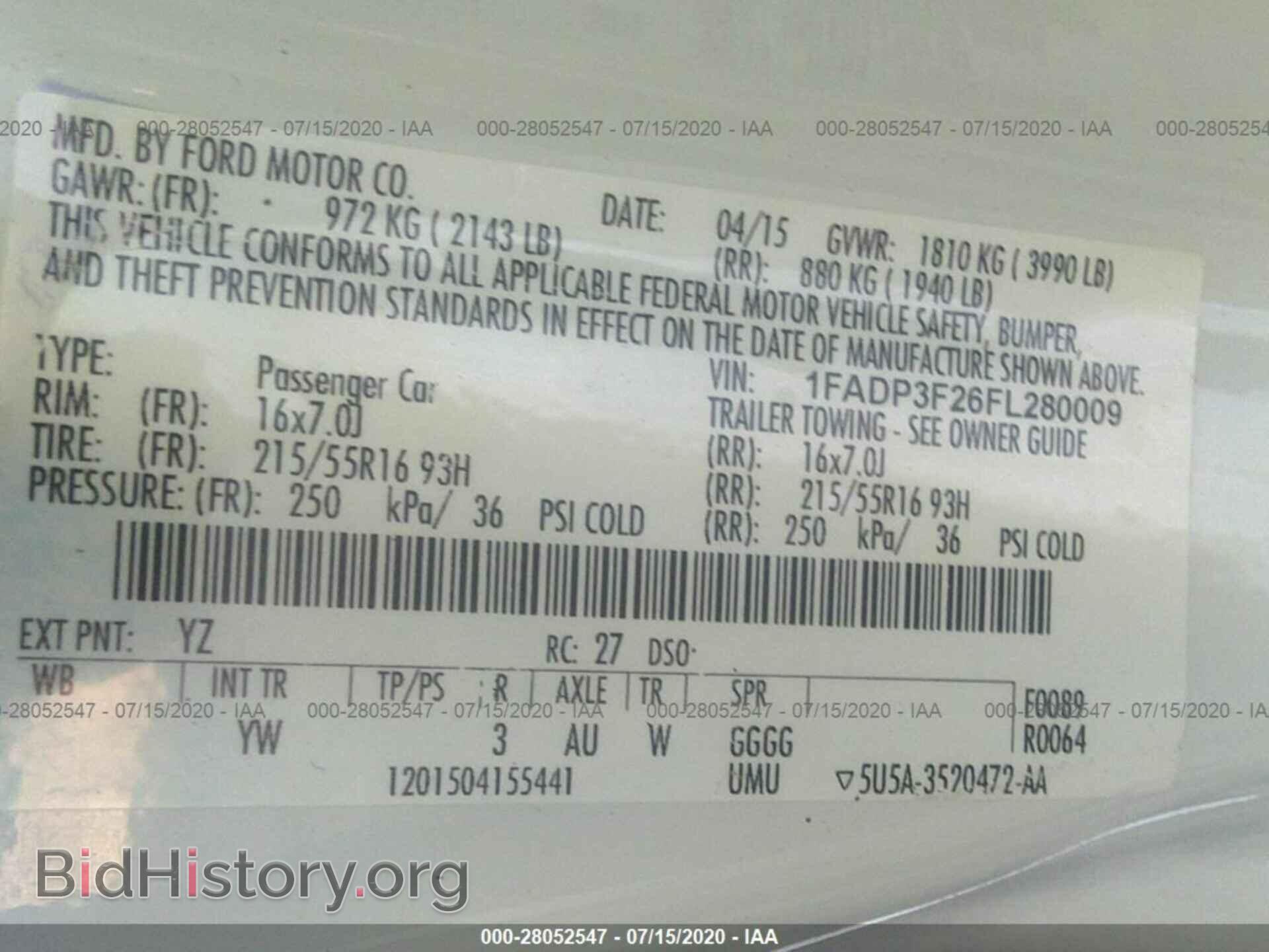 2015 FORD FOCUS - VIN: 1FADP3F26FL280009 - Фото 9