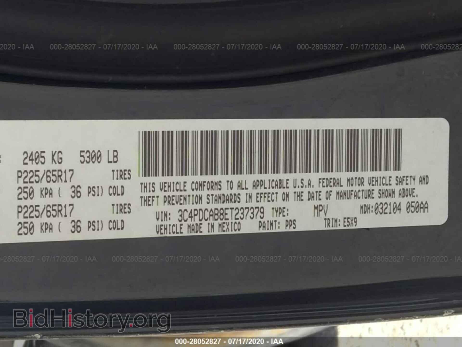 2014 DODGE JOURNEY - VIN: 3C4PDCAB8ET237379 - Фото 9