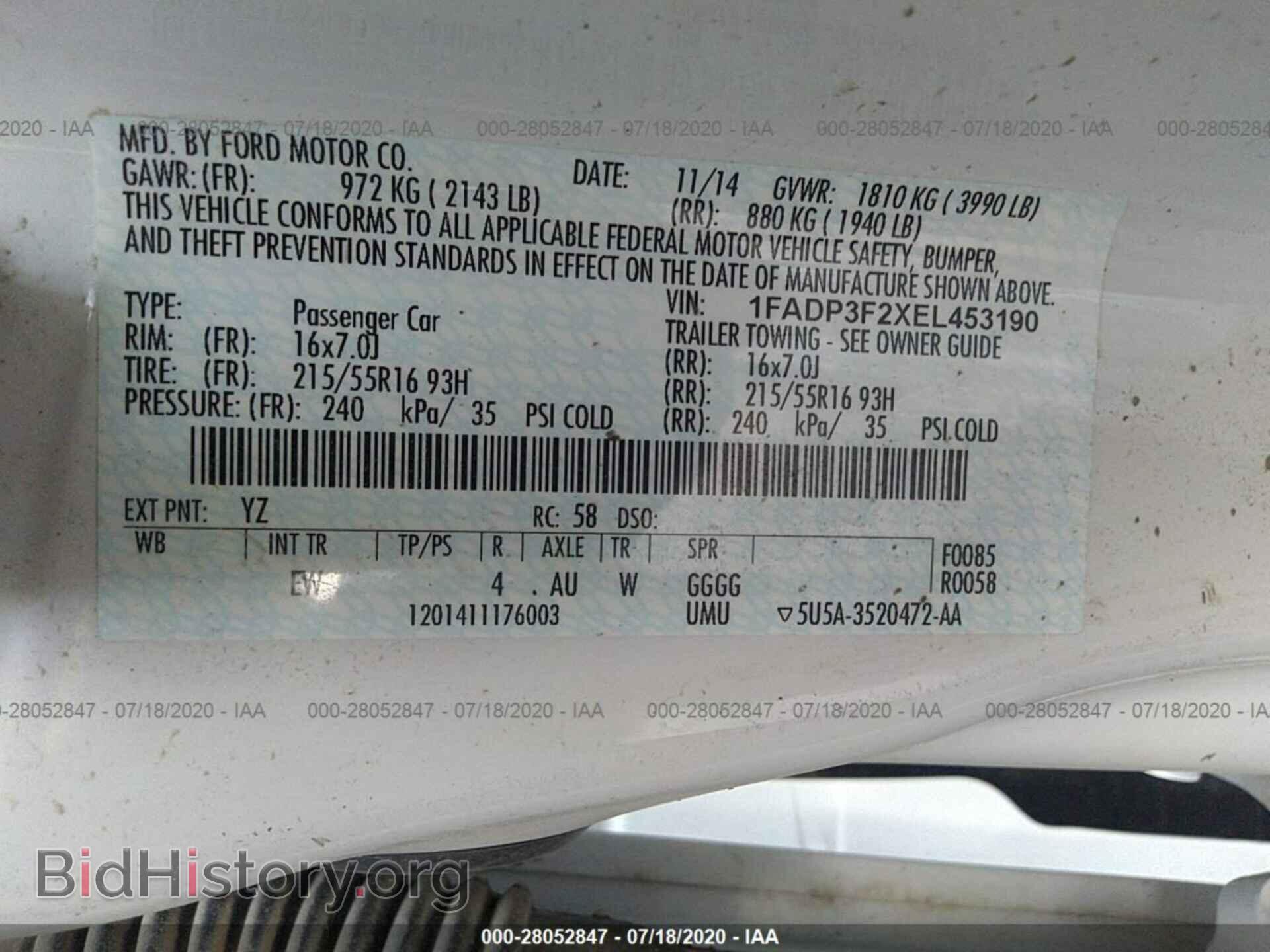 2014 FORD FOCUS - VIN: 1FADP3F2XEL453190 - Фото 9
