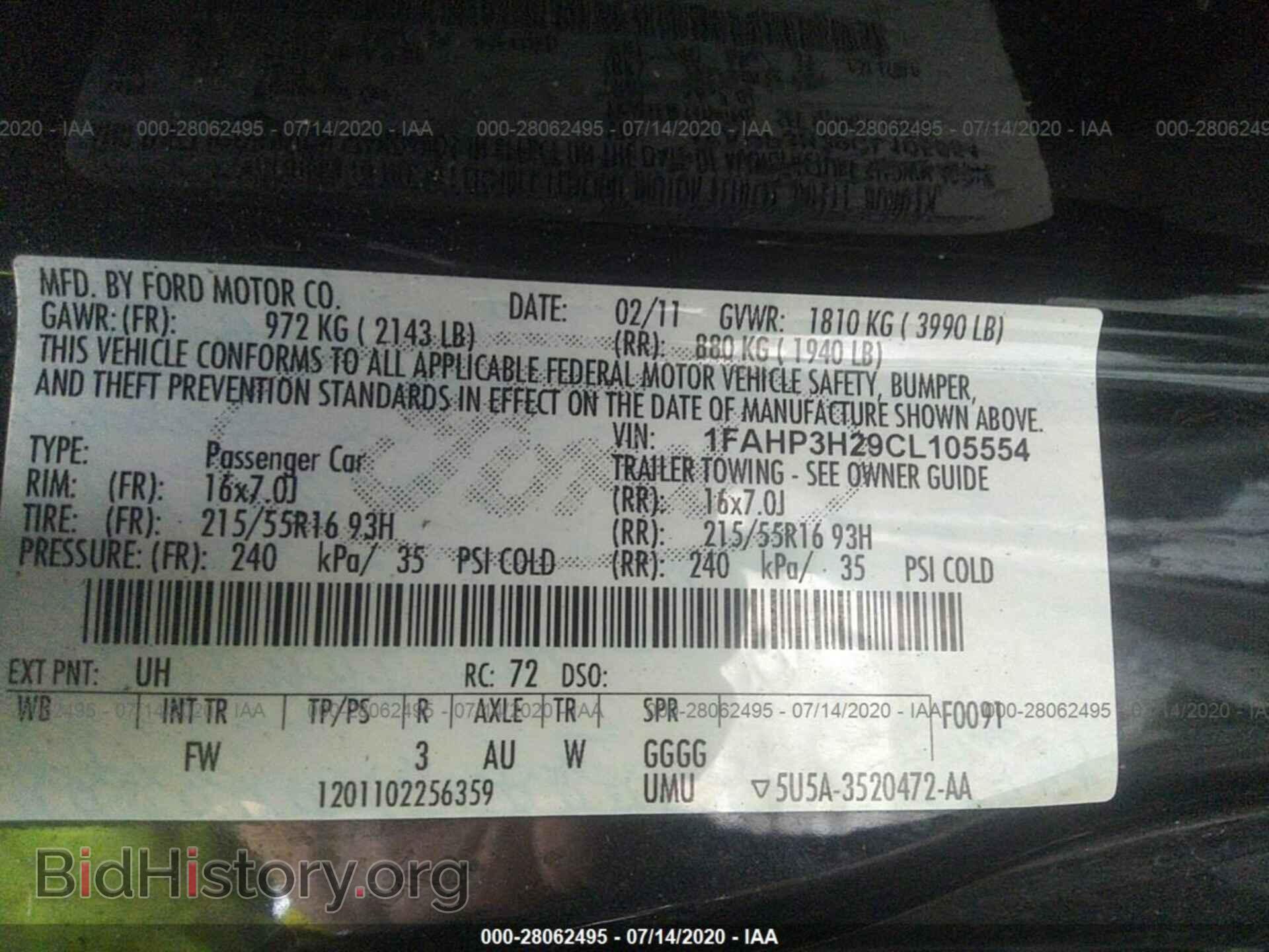 2012 FORD FOCUS - VIN: 1FAHP3H29CL105554 - Фото 9