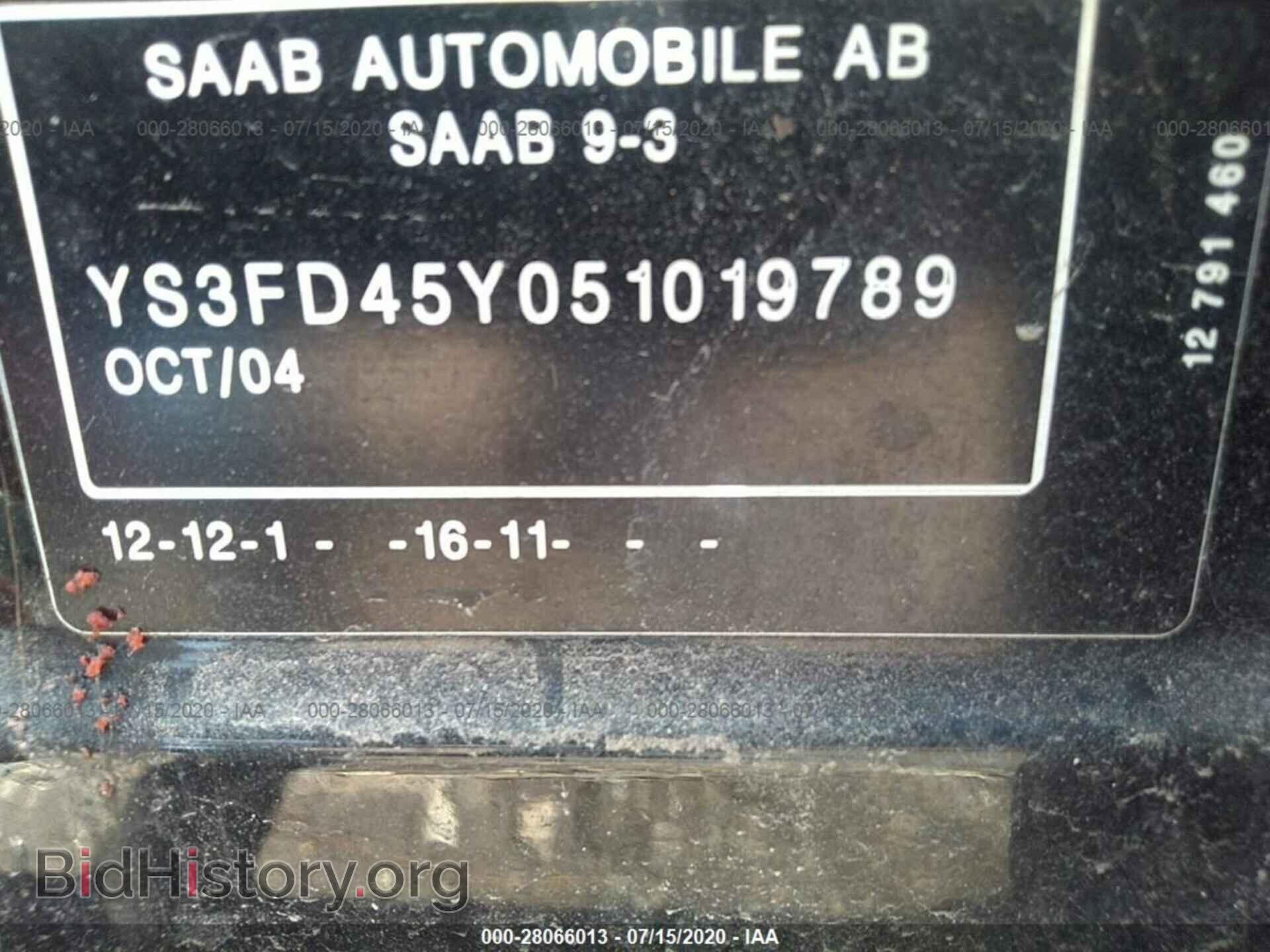2005 SAAB 9-3 - VIN: YS3FD45Y051019789 - Фото 9