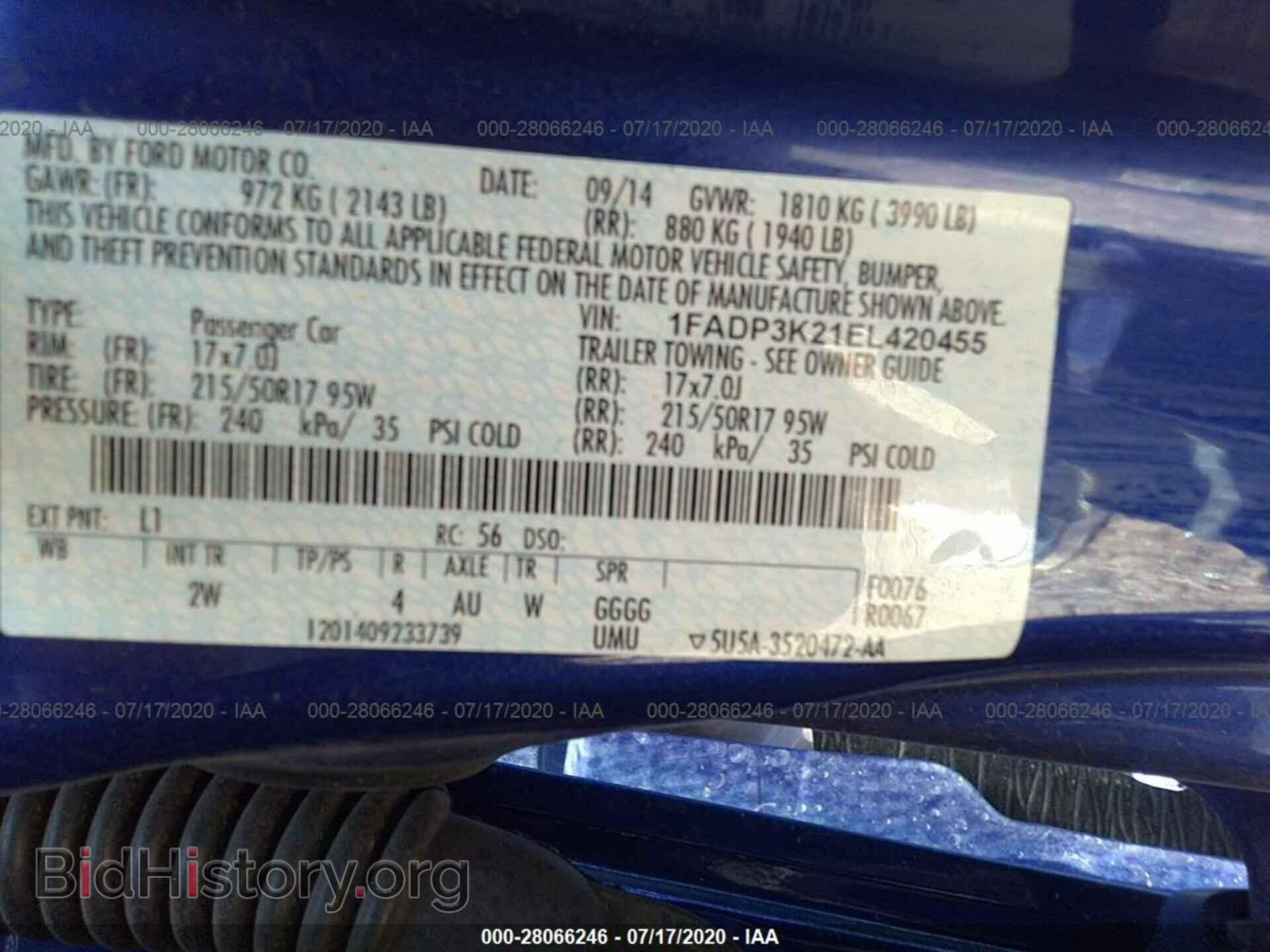 2014 FORD FOCUS - VIN: 1FADP3K21EL420455 - Photo 9