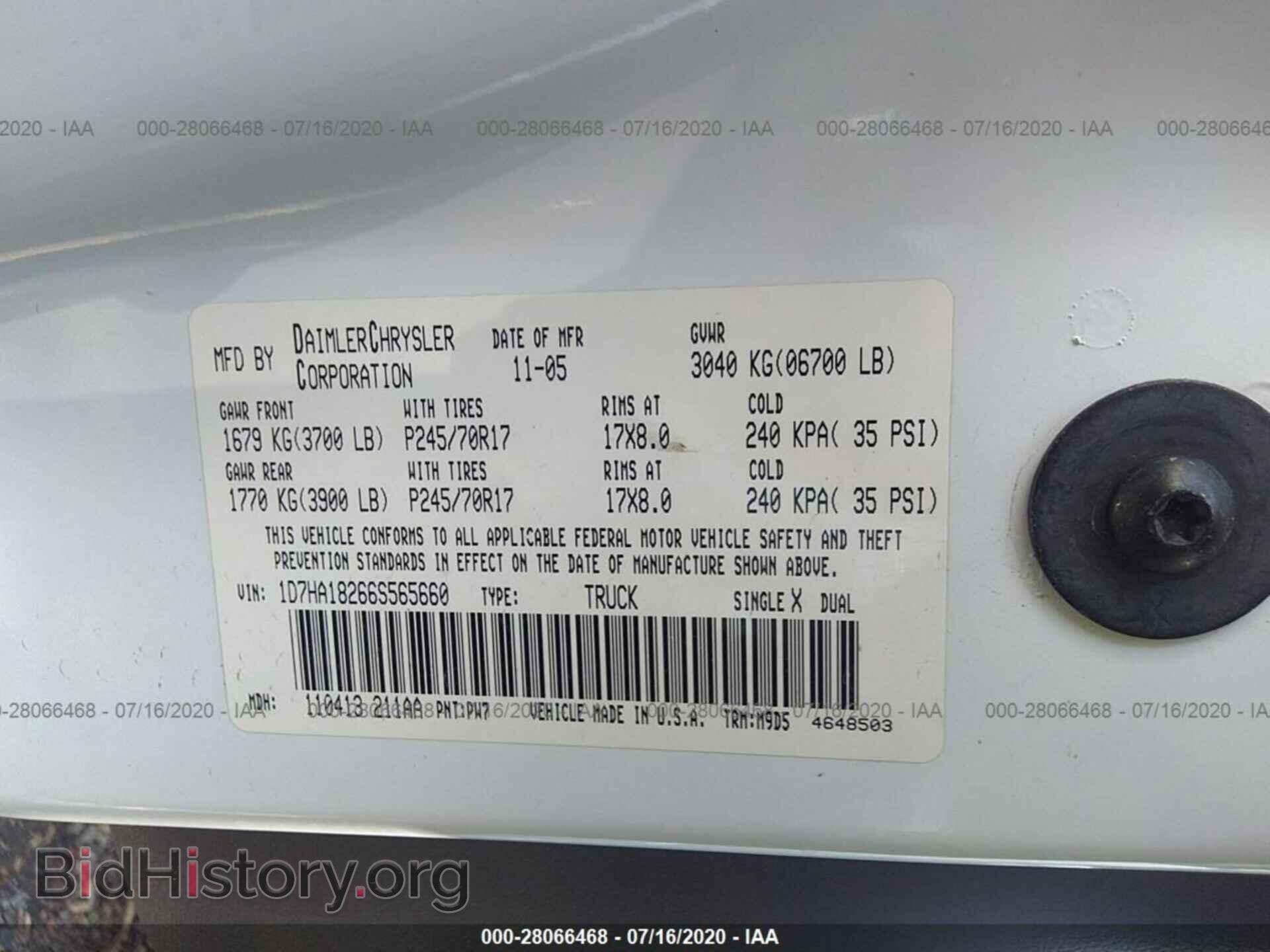 2006 DODGE RAM 1500 - VIN: 1D7HA18266S565660 - Фото 9