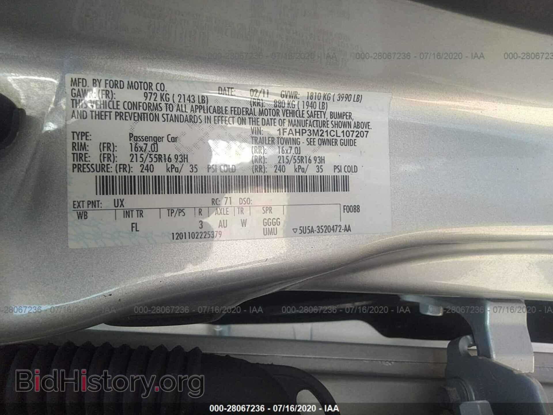 2012 FORD FOCUS - VIN: 1FAHP3M21CL107207 - Фото 9