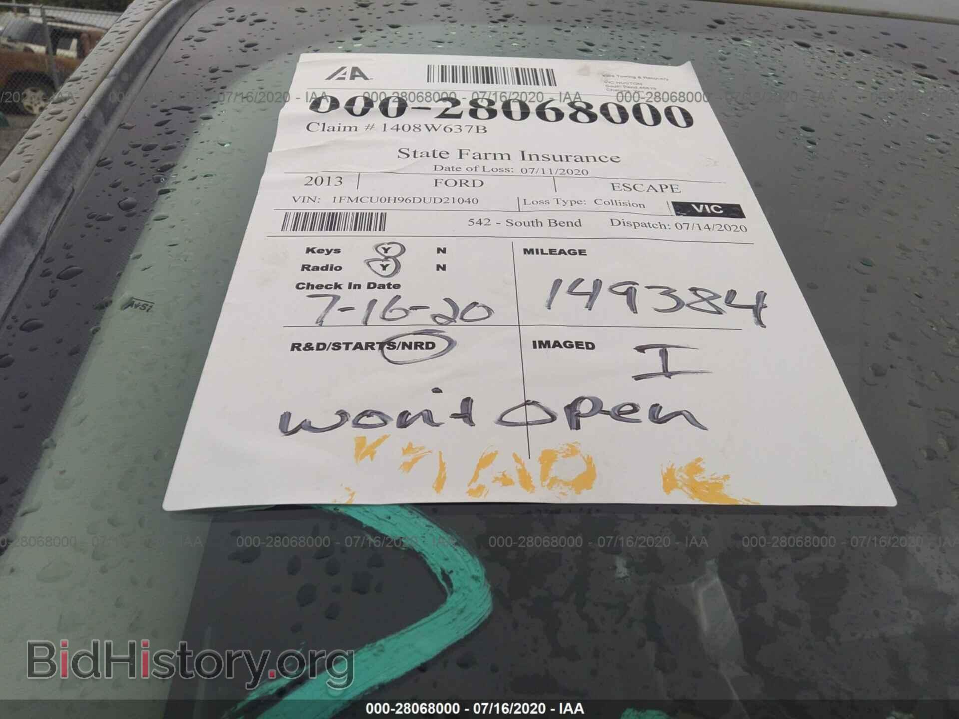 2013 FORD ESCAPE - VIN: 1FMCU0H96DUD21040 - Фото 10