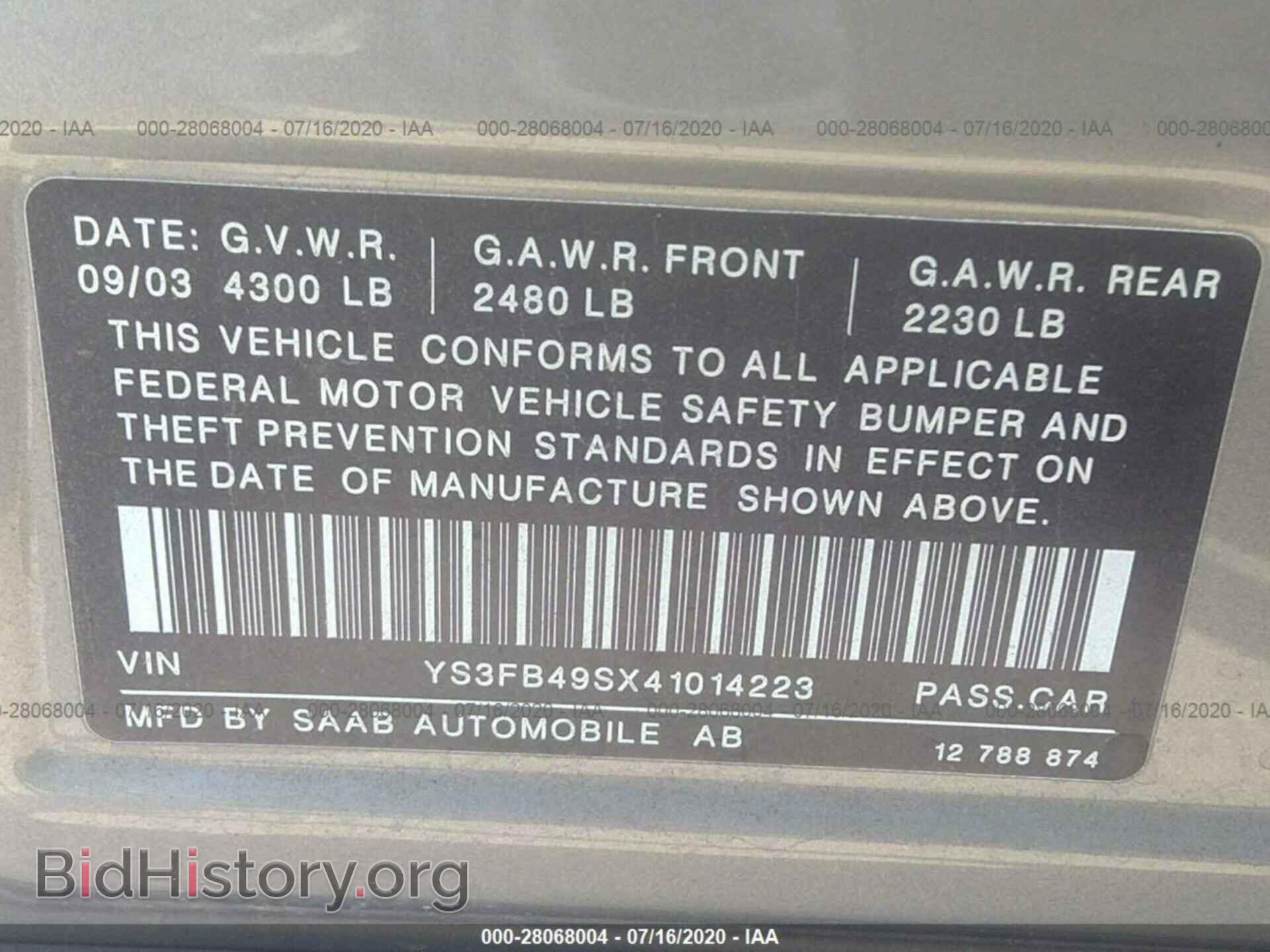 2004 SAAB 9-3 - VIN: YS3FB49SX41014223 - Photo 9