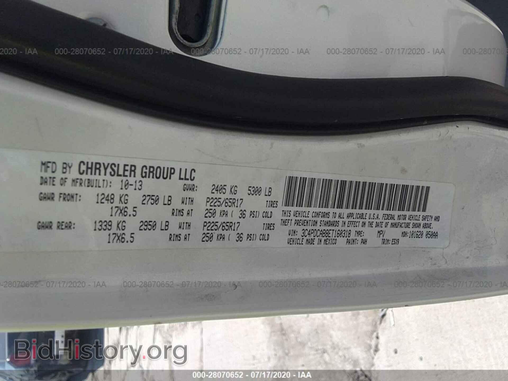 2014 DODGE JOURNEY - VIN: 3C4PDCAB8ET160318 - Фото 9