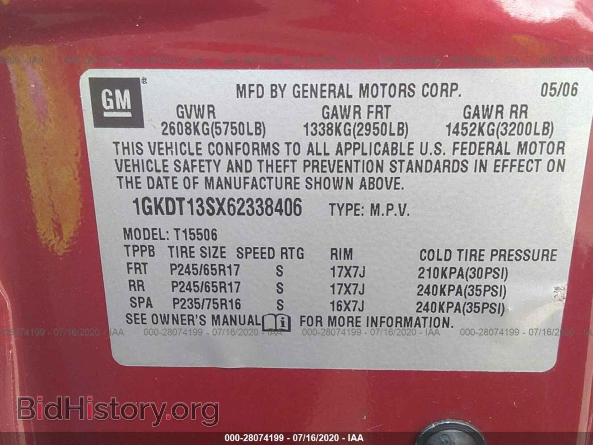 2006 GMC ENVOY - VIN: 1GKDT13SX62338406 - Фото 9