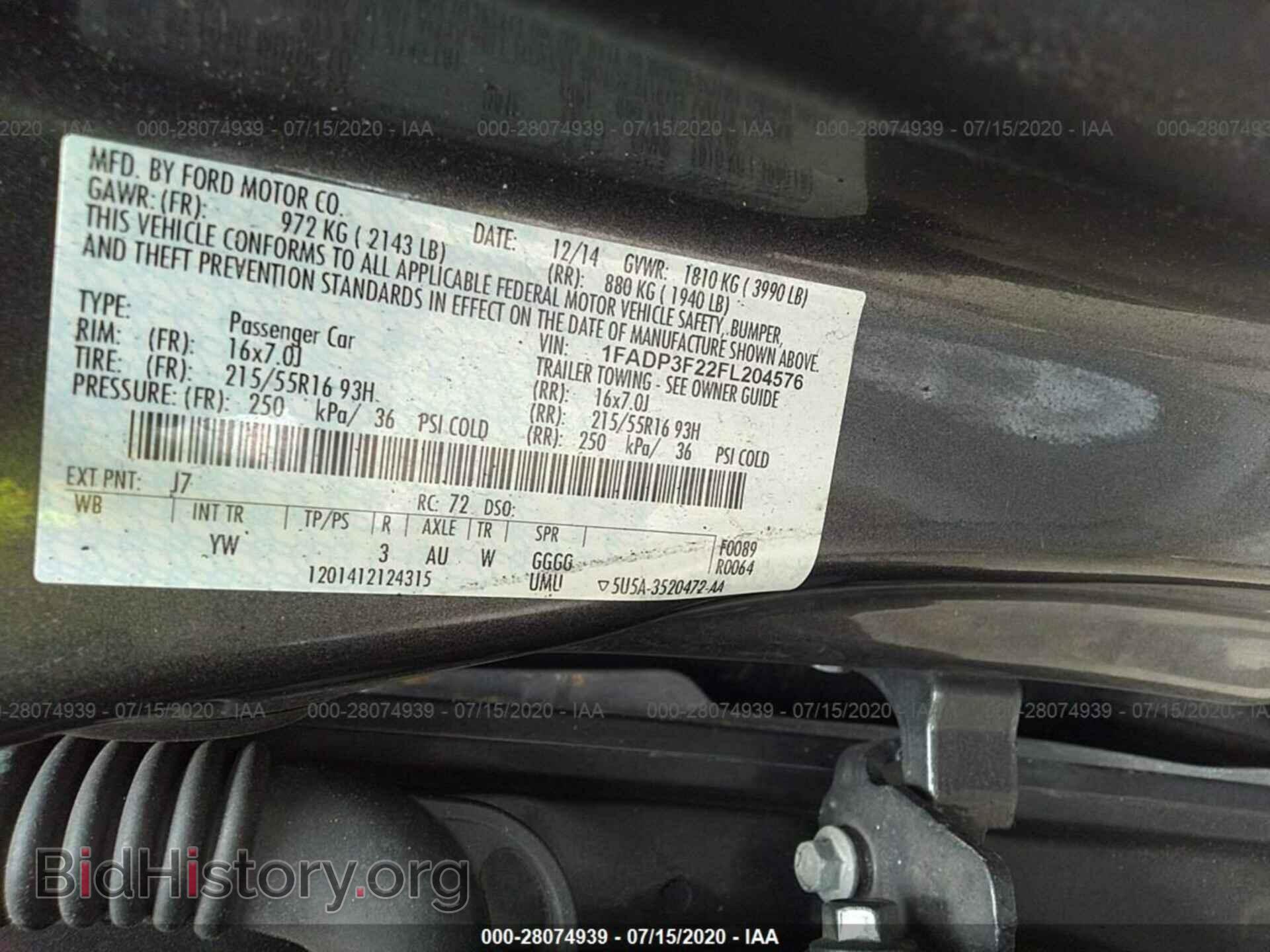 2015 FORD FOCUS - VIN: 1FADP3F22FL204576 - Фото 9