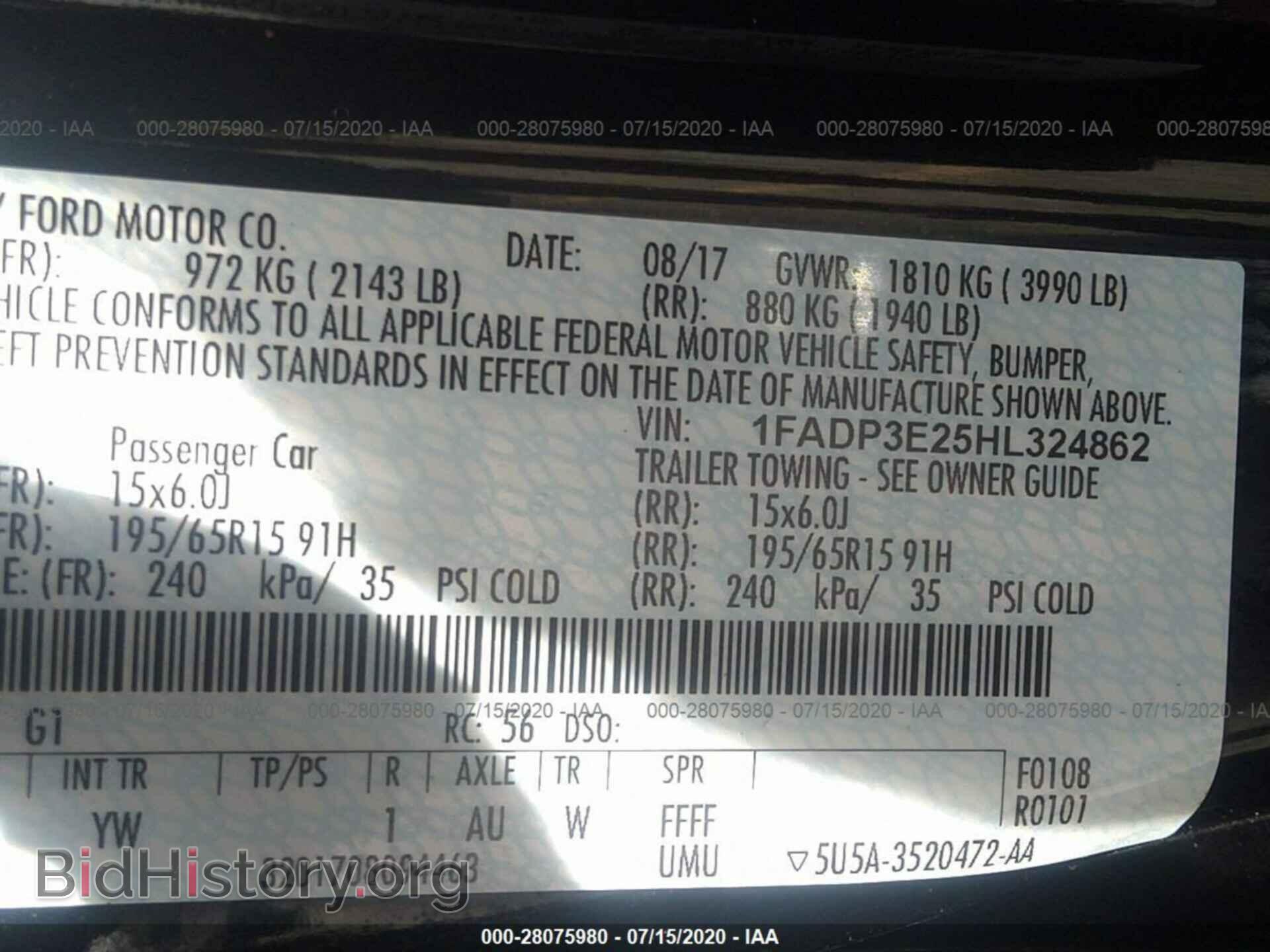 2017 FORD FOCUS - VIN: 1FADP3E25HL324862 - Photo 9
