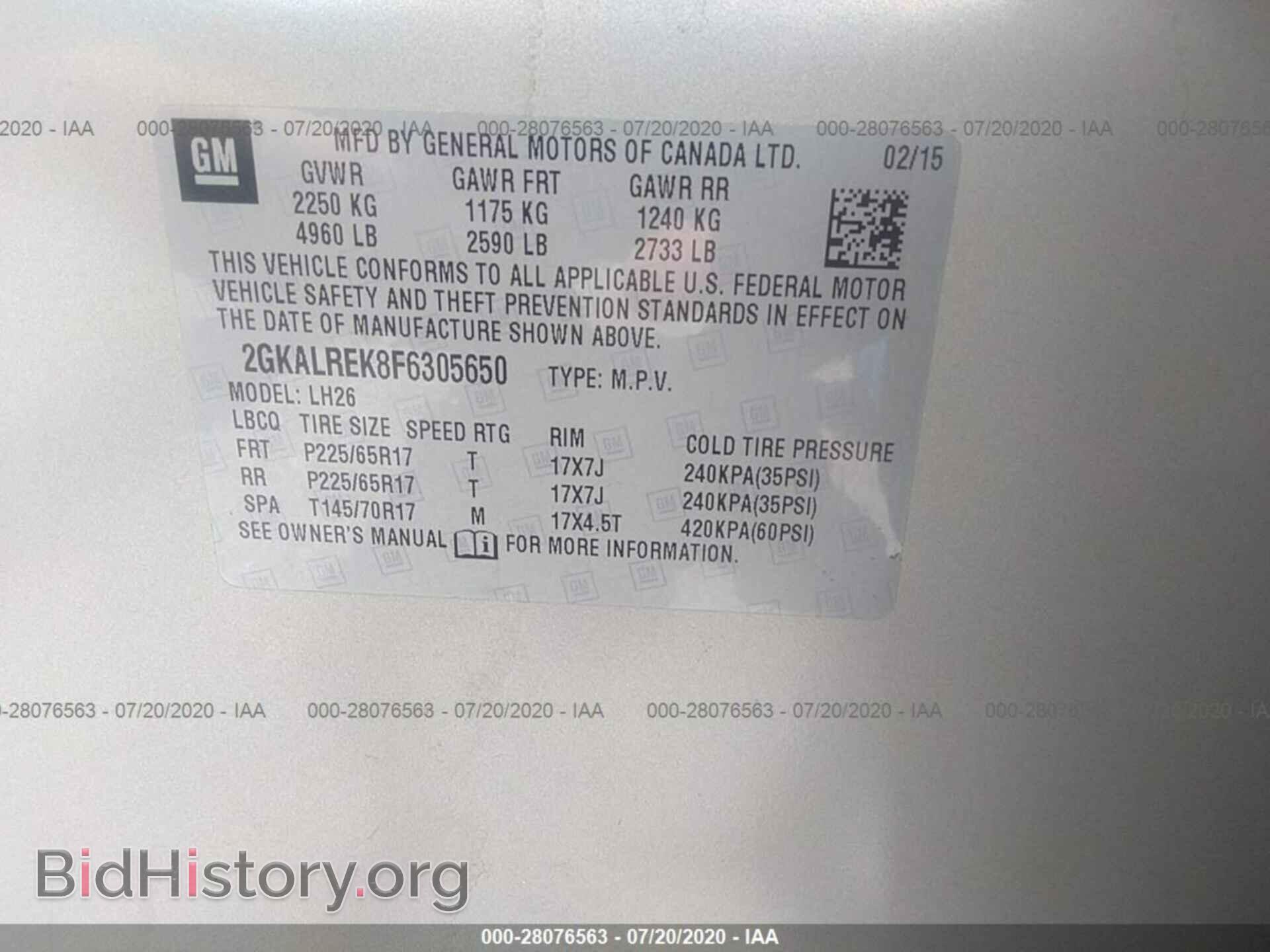 2015 GMC TERRAIN - VIN: 2GKALREK8F6305650 - Photo 9