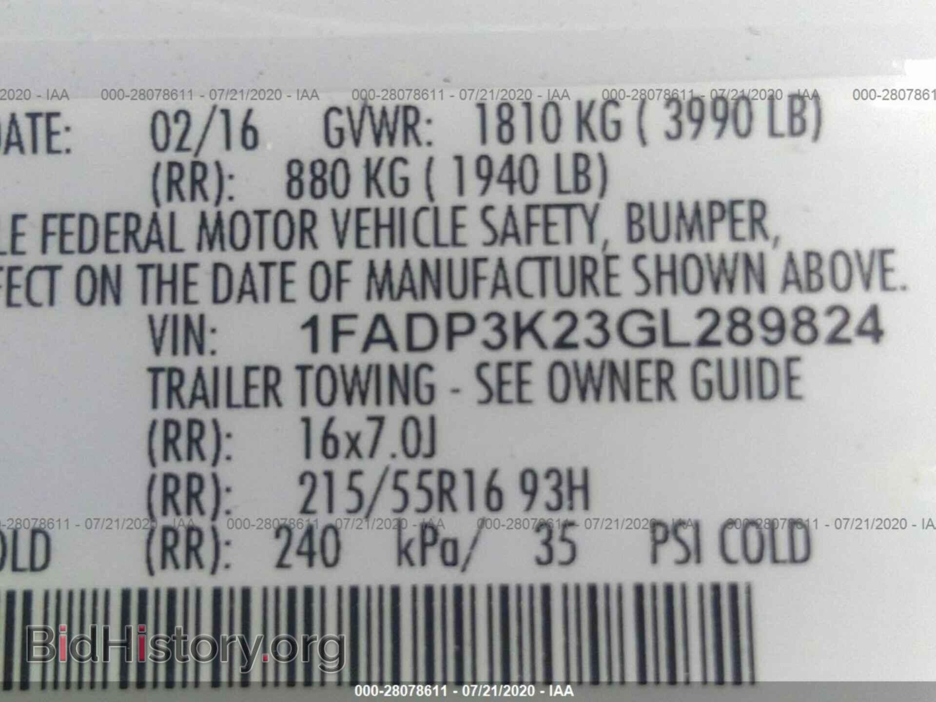2016 FORD FOCUS - VIN: 1FADP3K23GL289824 - Photo 9
