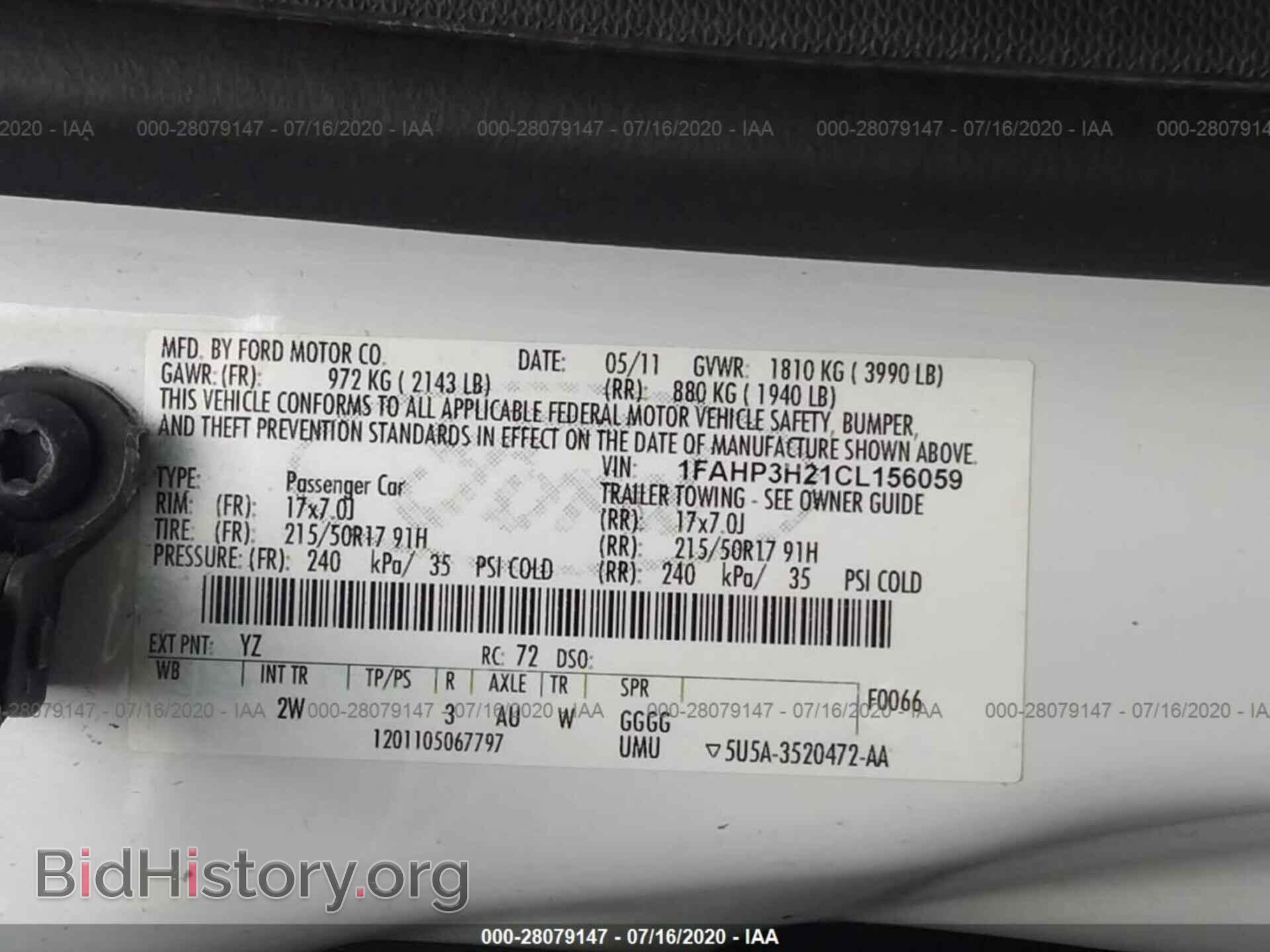 2012 FORD FOCUS - VIN: 1FAHP3H21CL156059 - Photo 9